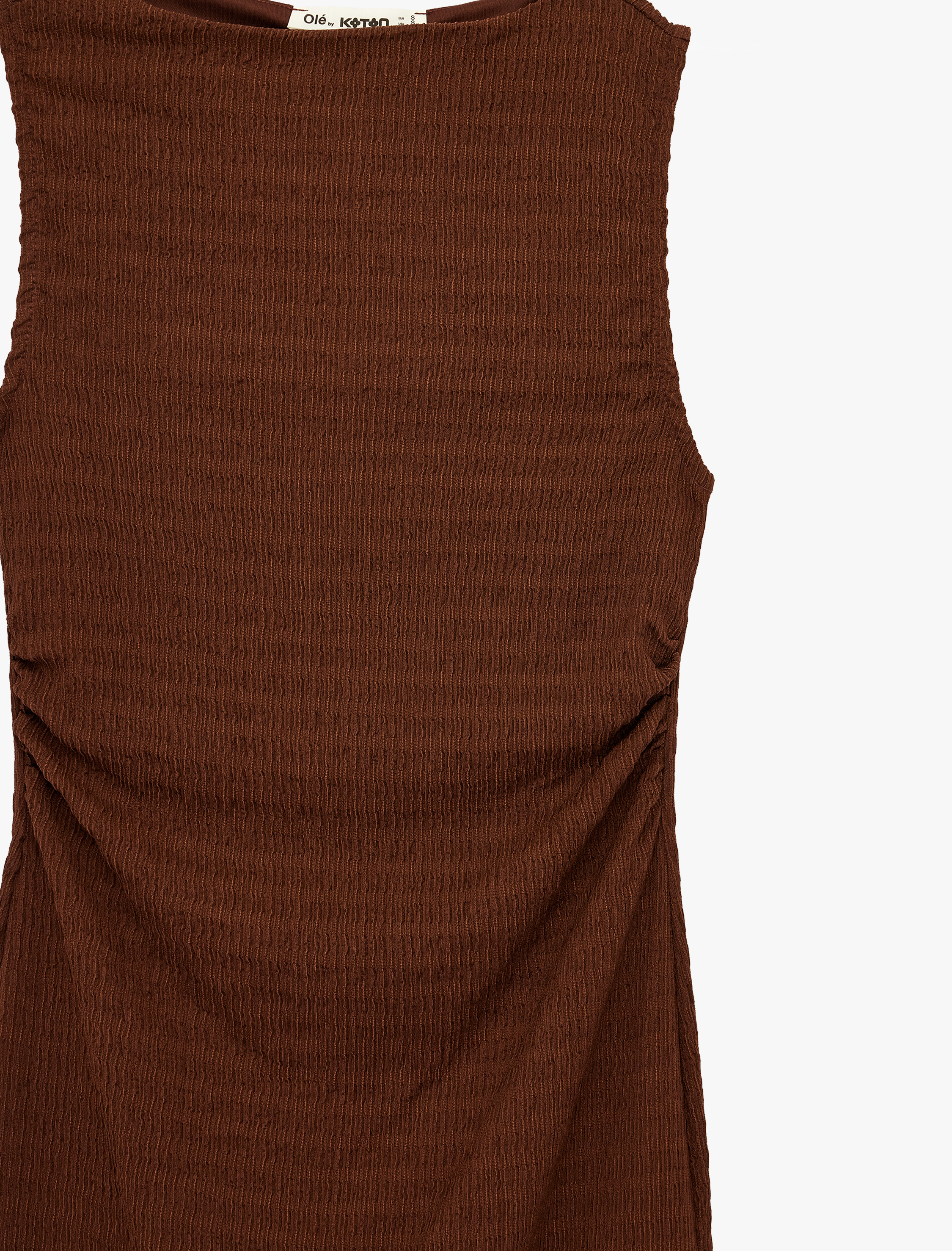   Bürümcük Kolsuz Dik Yaka Midi Bodycon Elbise