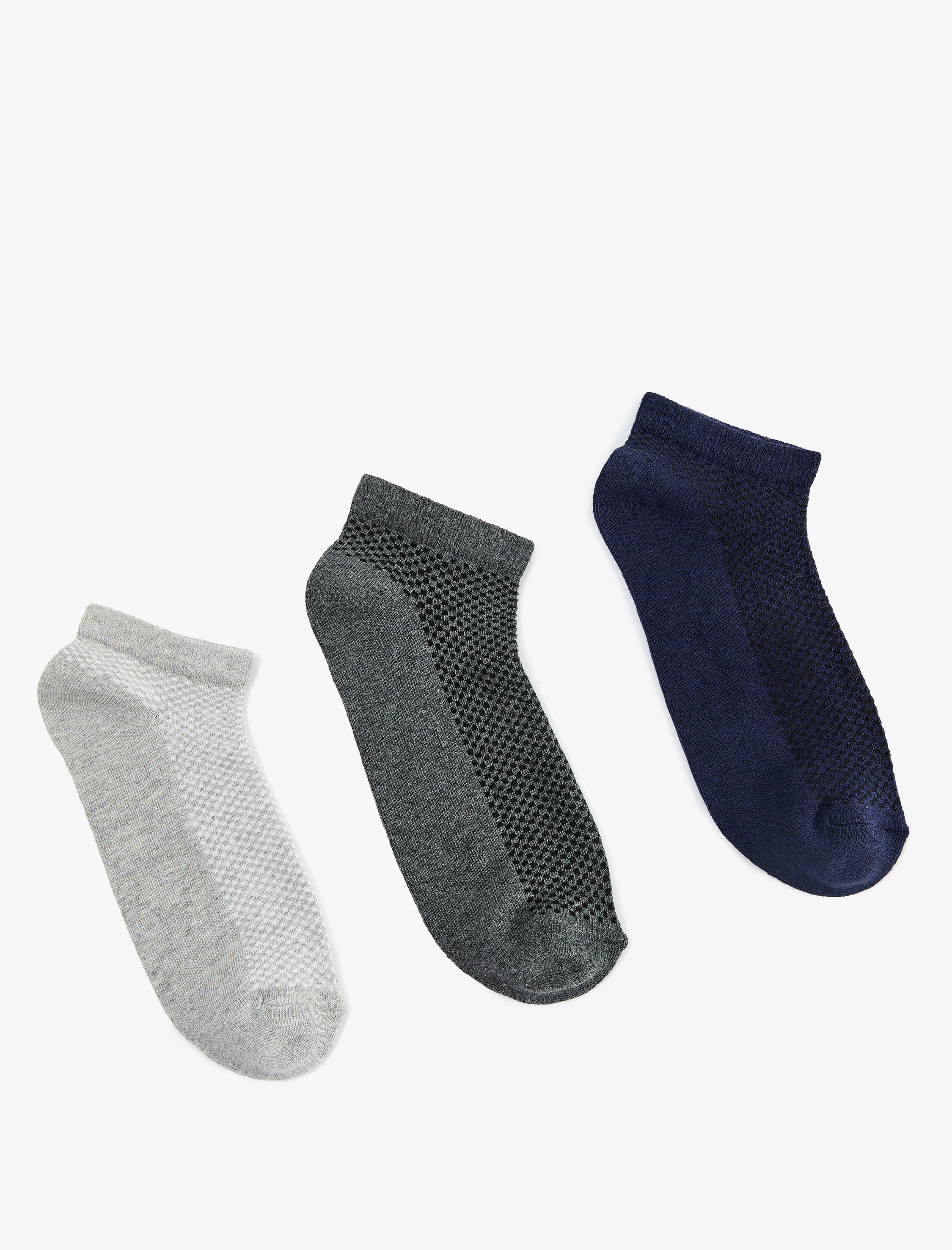  Erkek 3'lü Basic Pamuklu Patik Çorap Seti