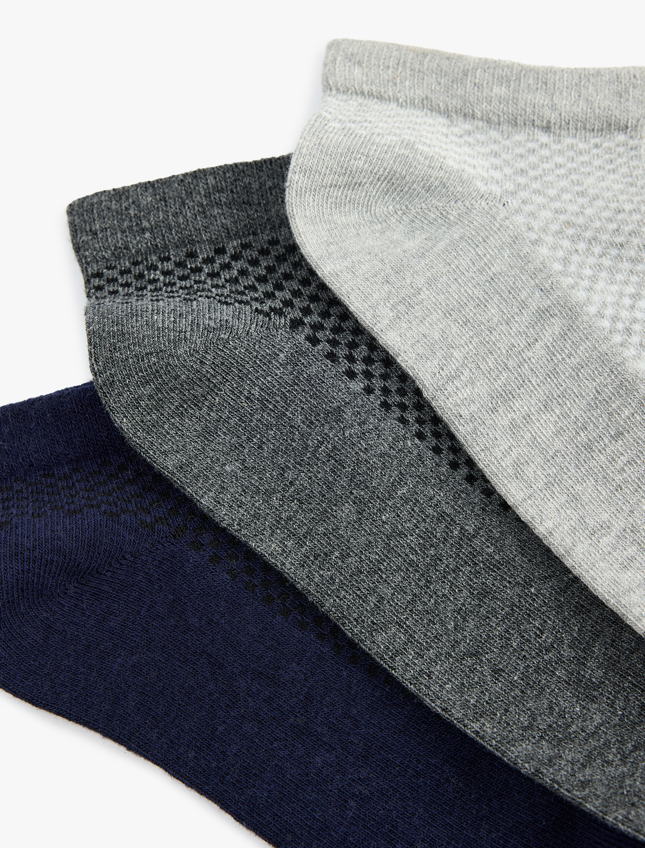  Erkek 3'lü Basic Pamuklu Patik Çorap Seti