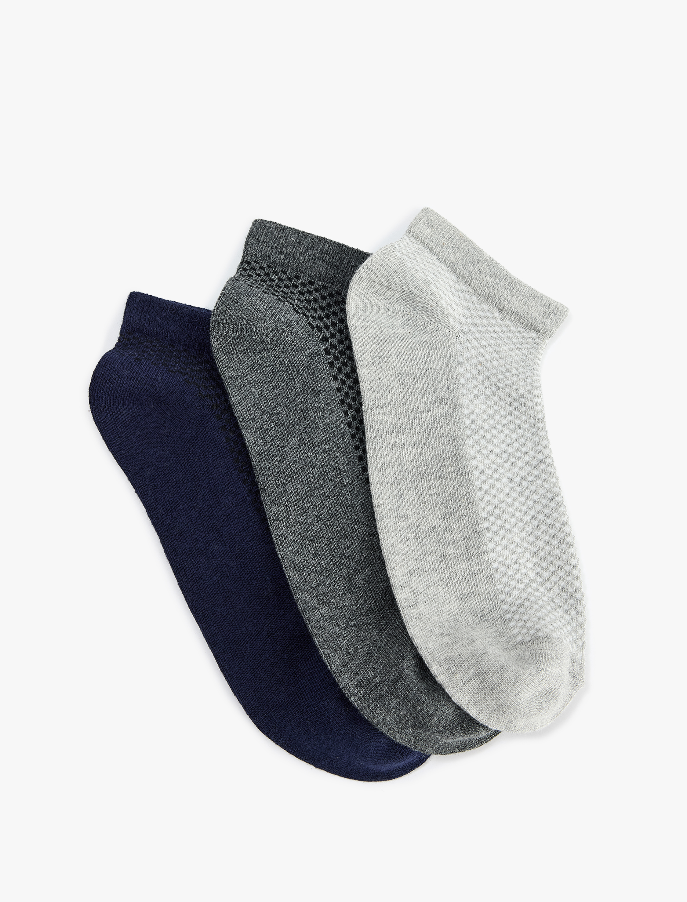  Erkek 3'lü Basic Pamuklu Patik Çorap Seti
