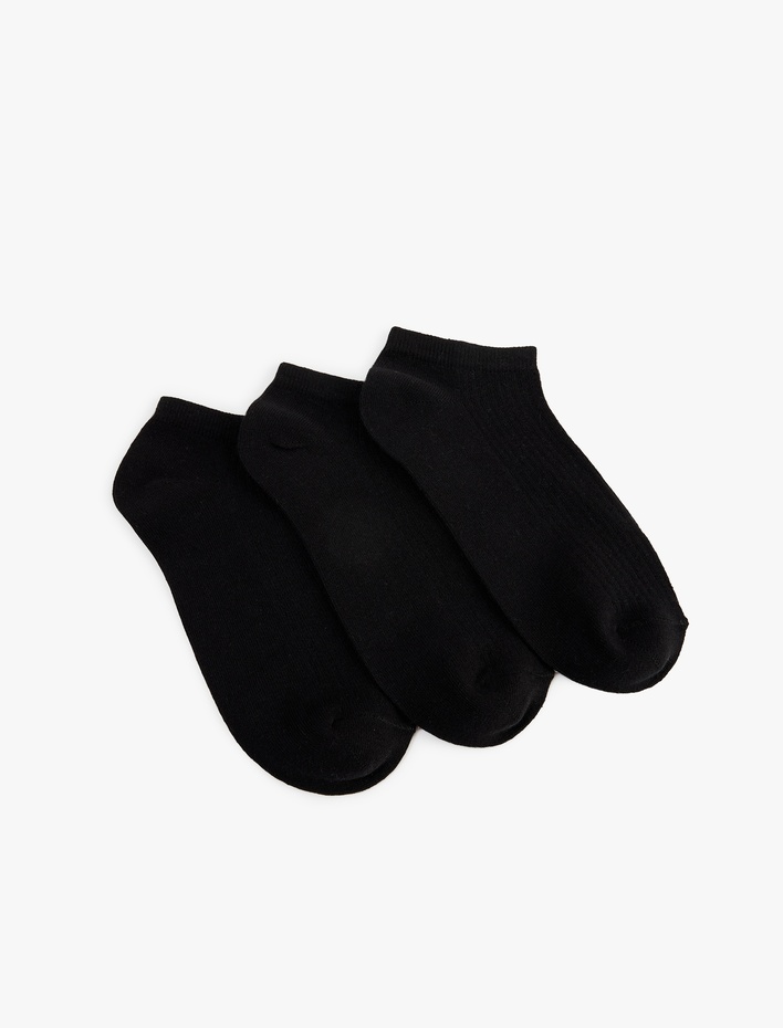 Erkek Çok Renkli Pamuklu 3'lü Patik Çorap Seti