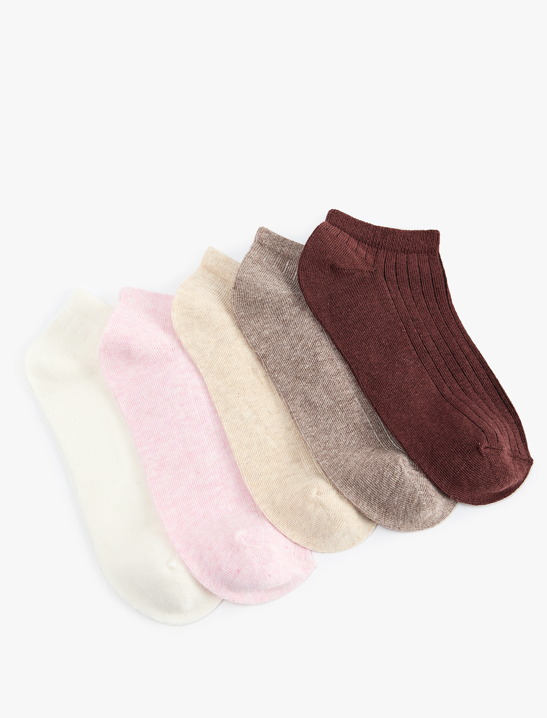  Kadın Çok Renkli 5'li Patik Çorap Seti