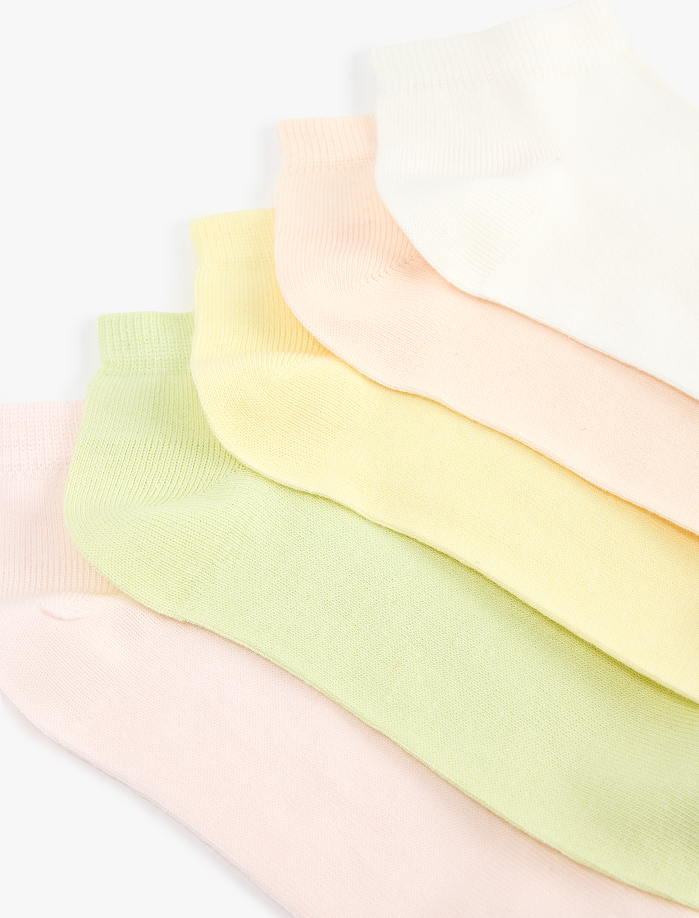  Kadın Çok Renkli Pamuklu 5'li Patik Çorap Seti