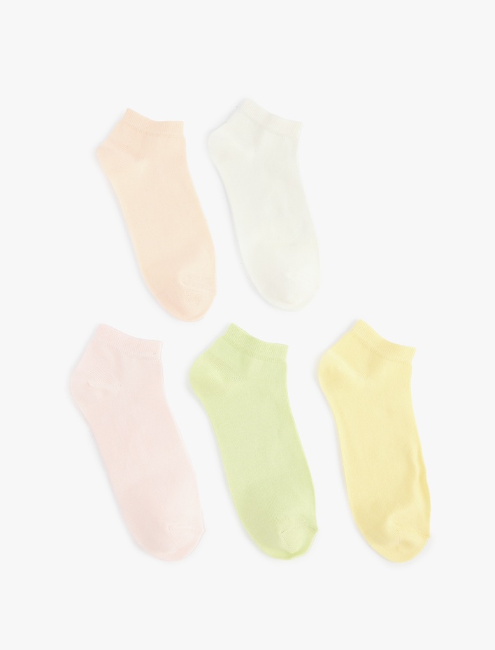 Kadın Çok Renkli Pamuklu 5'li Patik Çorap Seti