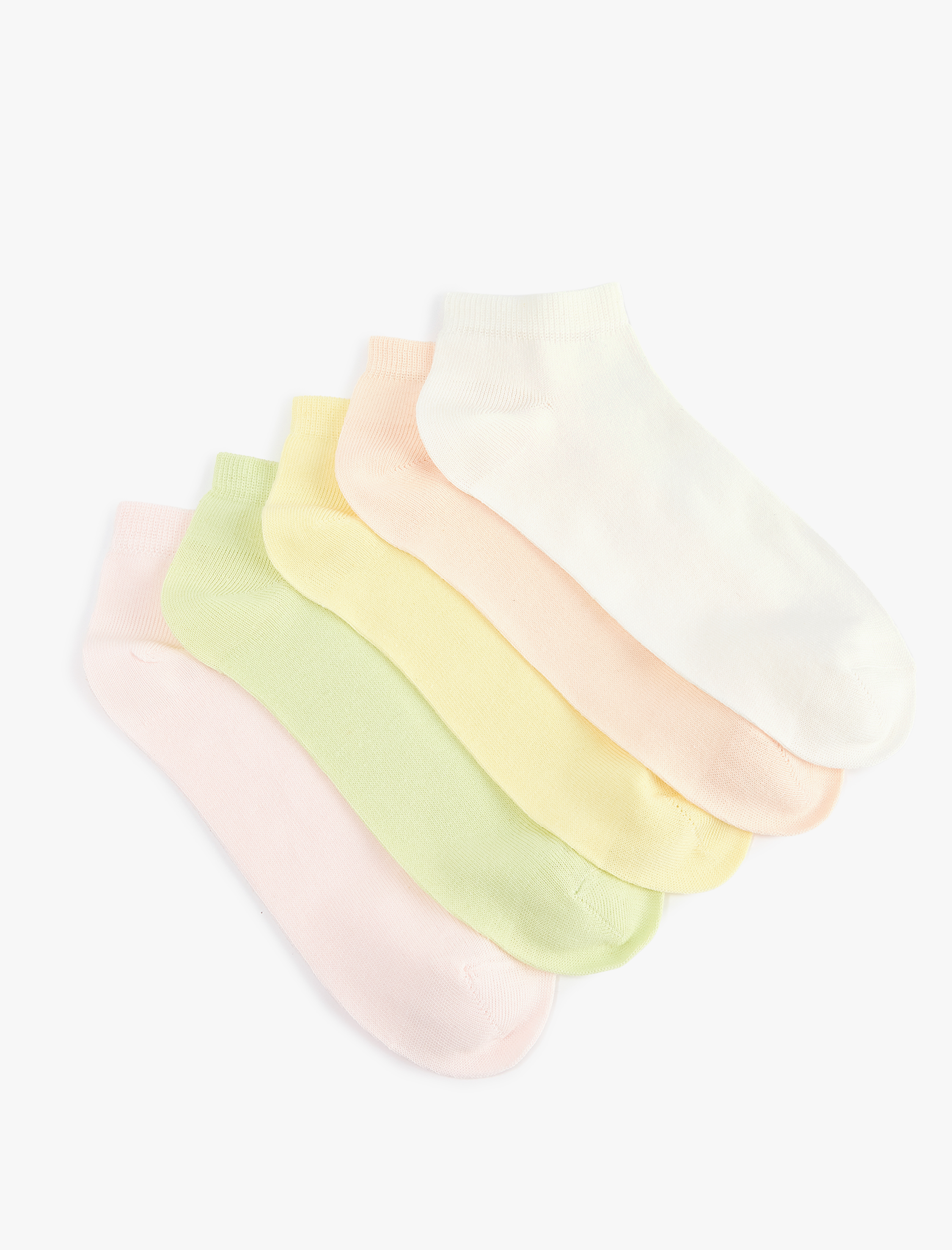  Kadın Çok Renkli Pamuklu 5'li Patik Çorap Seti