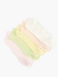 Çok Renkli Pamuklu 5'li Patik Çorap Seti