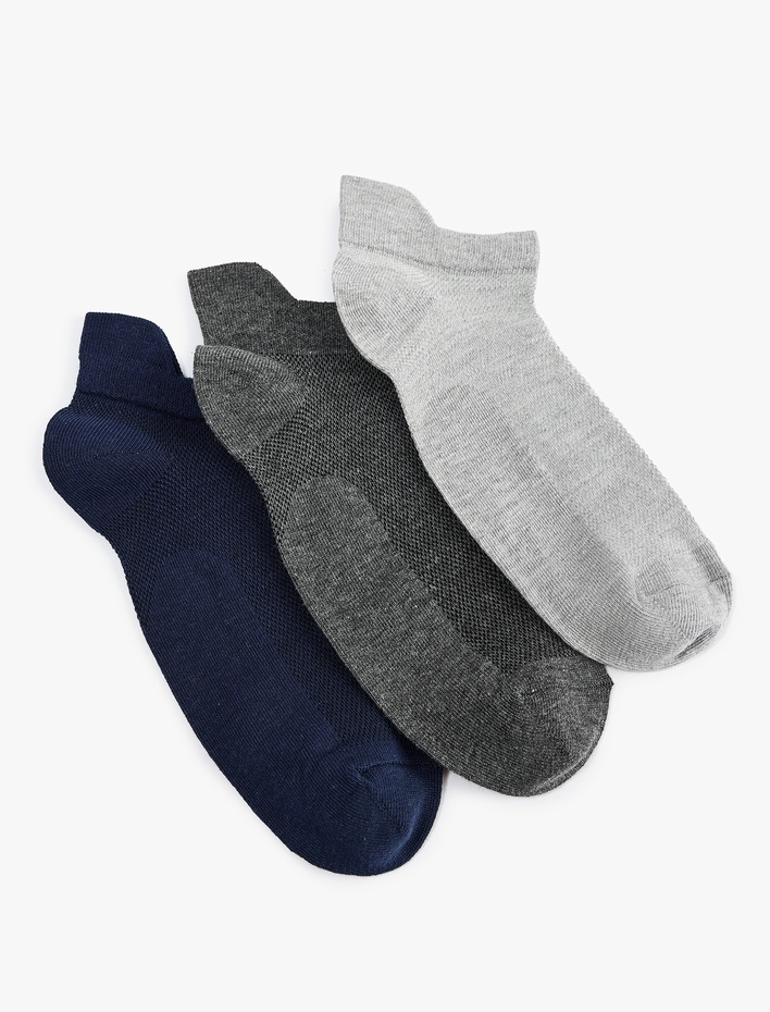 Erkek 3'lü Basic Pamuklu Patik Spor Çorabı Seti