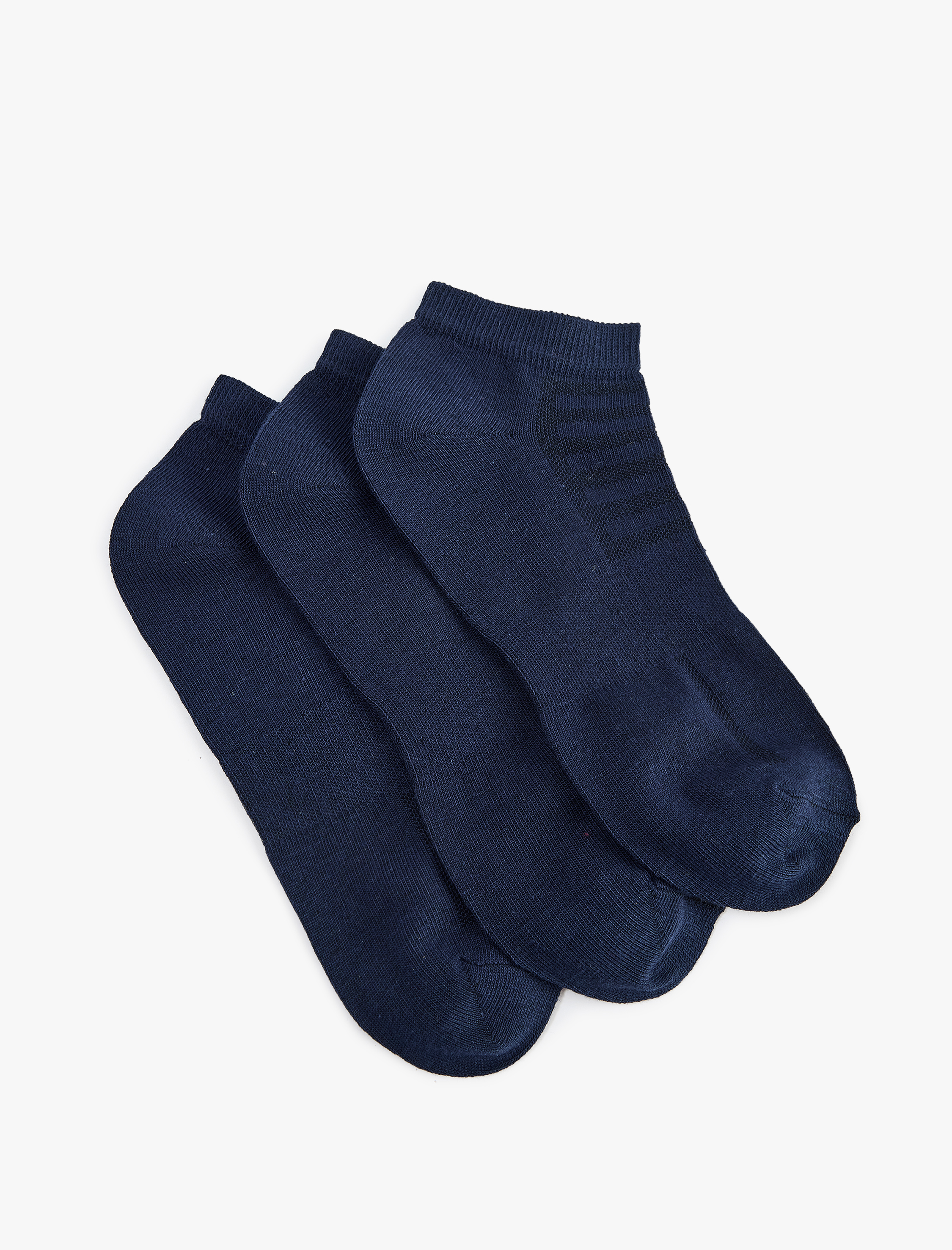  Erkek 3'lü Desenli Patik Çorap Seti