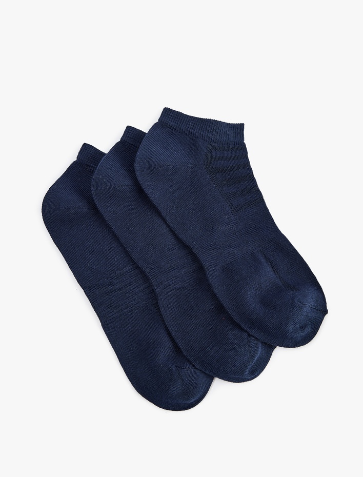 Erkek 3'lü Desenli Patik Çorap Seti