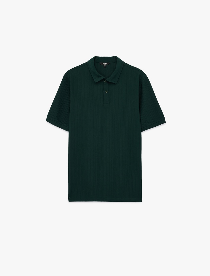  Regular Fit Kısa Kollu Düğmeli Polo Yaka Tişört