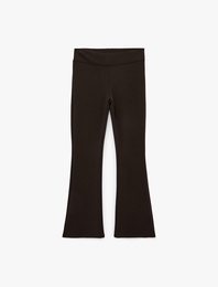 Modal Karışımlı Slim Fit İspanyol Paça Tayt