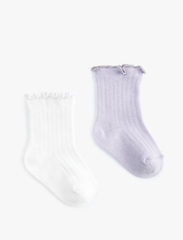Kız Bebek Pamuklu 2'li Çorap Seti