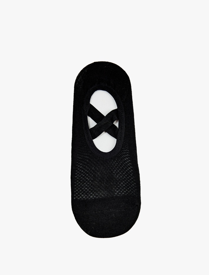 Kadın Pamuklu Lastik Detaylı Yoga Çorabı