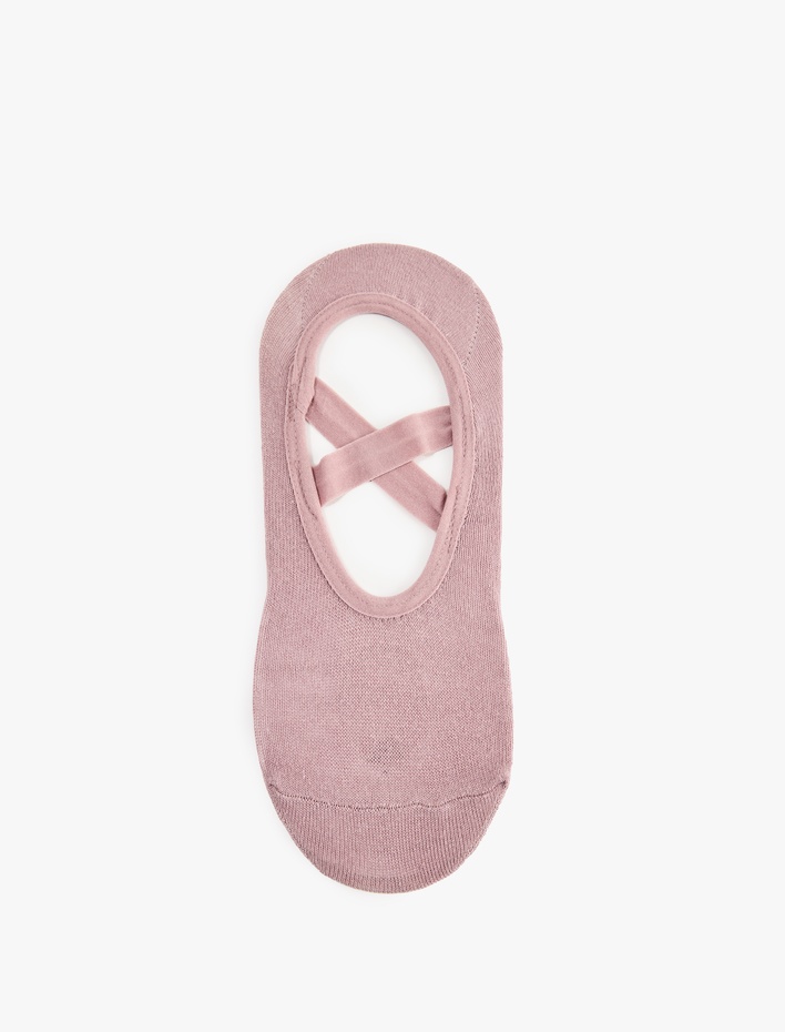 Kadın Pamuklu Lastik Detaylı Yoga Çorabı