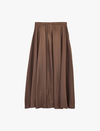 Beli Bağcıklı Kloş Uzun Saten Etek