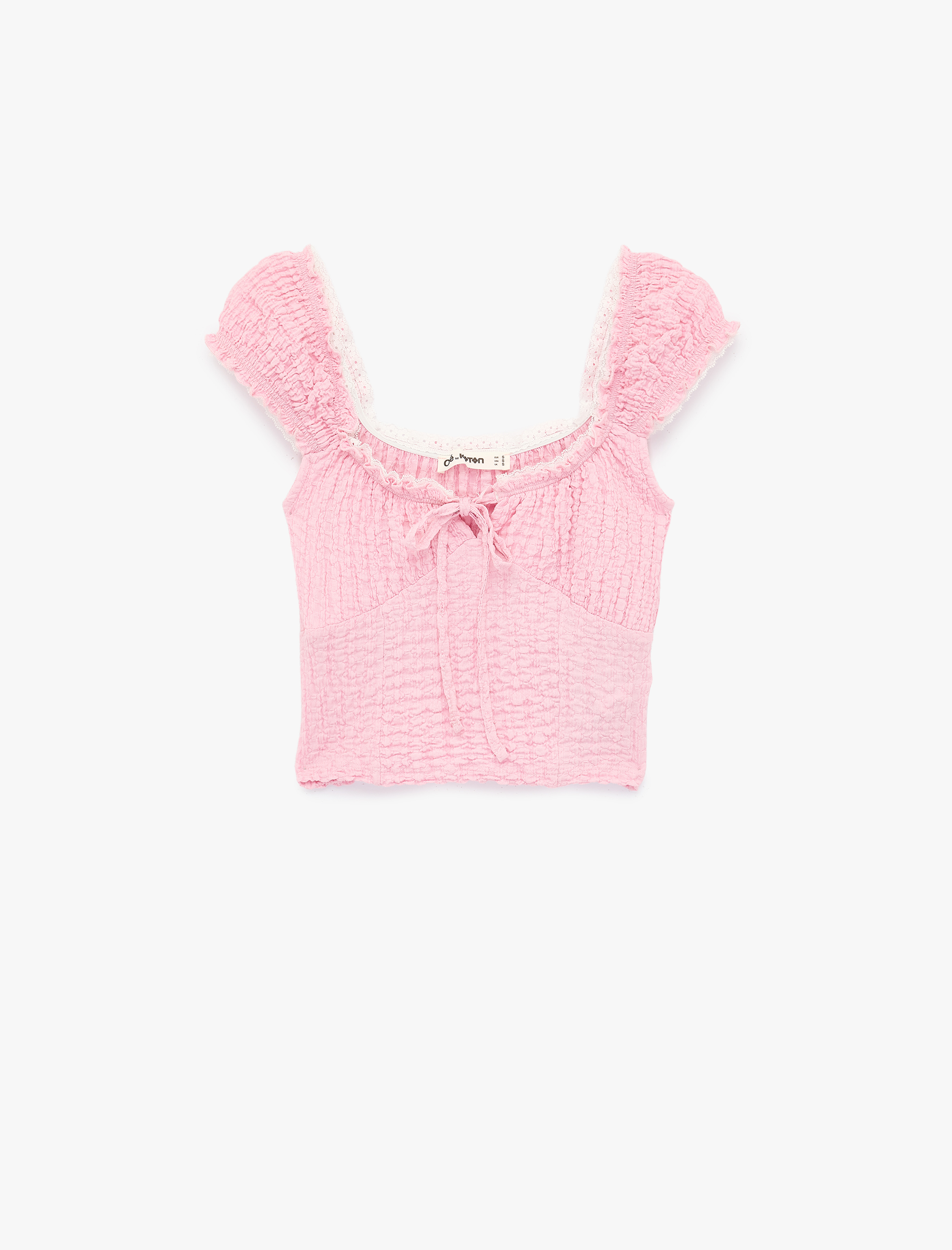   Bürümcük V Yaka Kısa Kollu Slim Fit Bluz