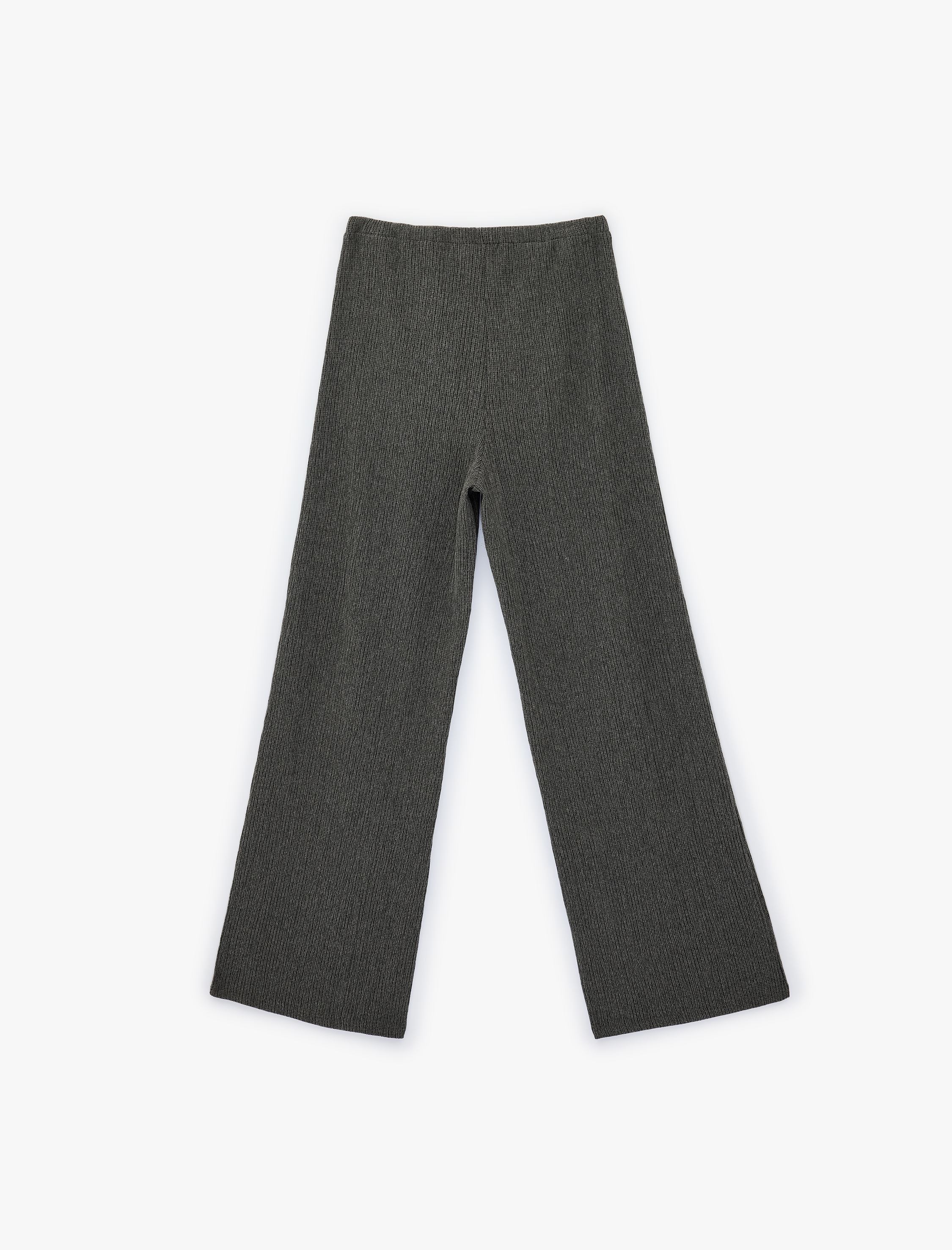   Beli Bağcıklı Geniş Paça Bürümcük Pantolon