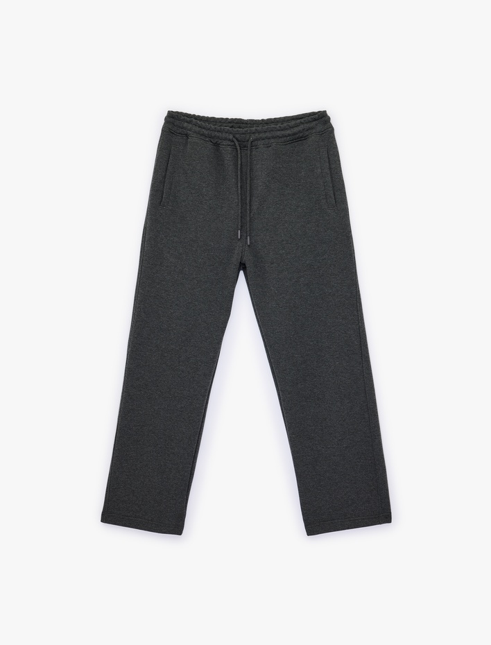  Rahat Kalıp Cepli Geniş Paça Beli Bağcıklı Spor Eşofman Altı