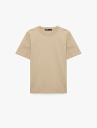 Regular Fit Kısa Kollu Bisiklet Yaka Pamuklu Basic Tişört