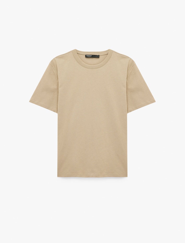  Regular Fit Kısa Kollu Bisiklet Yaka Pamuklu Basic Tişört