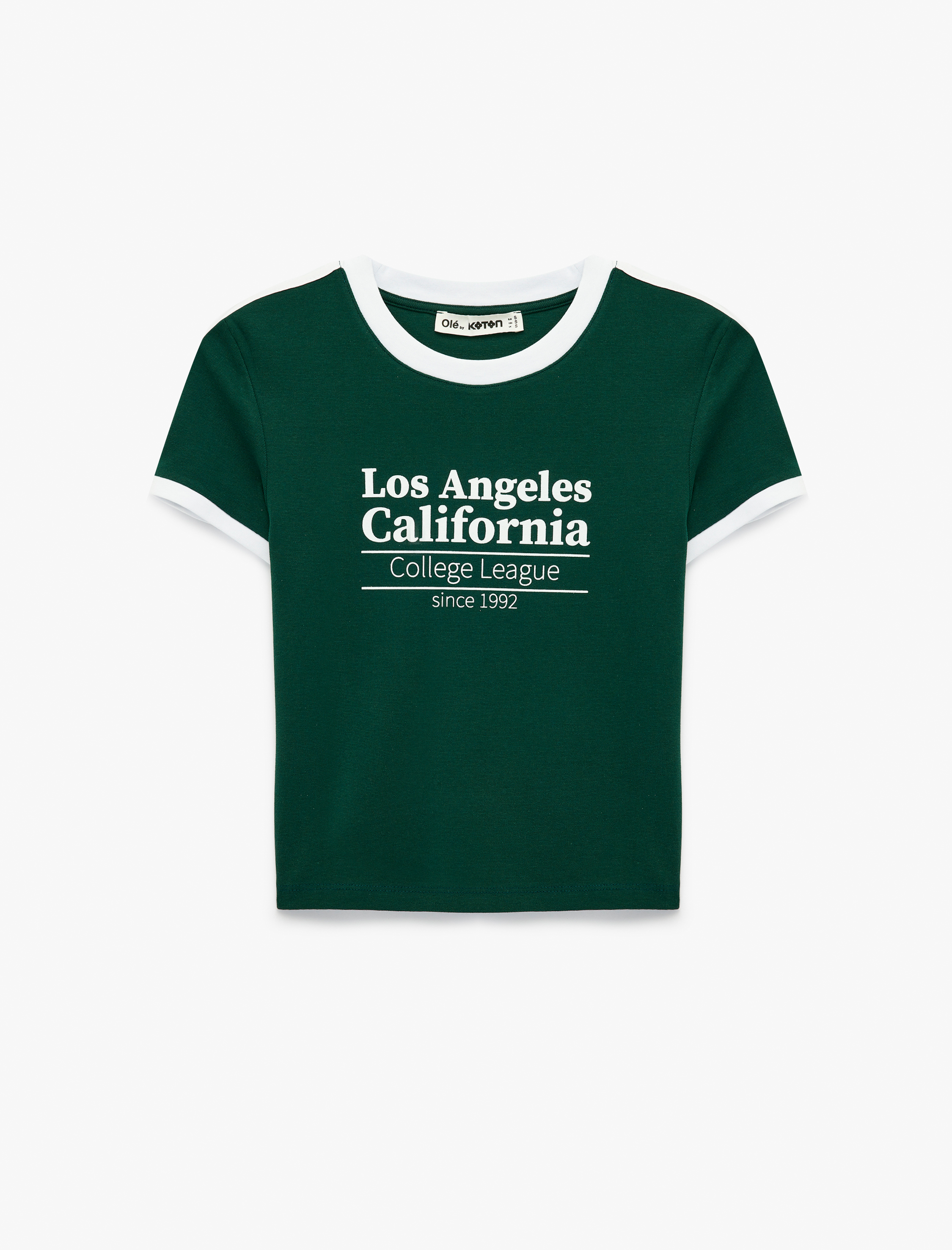   Slim Fit Kısa Kollu Bisiklet Yaka Baskılı Tişört