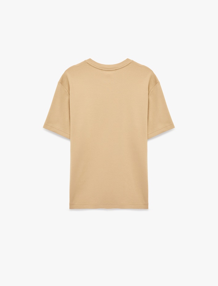  Regular Fit Kısa Kollu Pamuklu Bisiklet Yaka Tişört