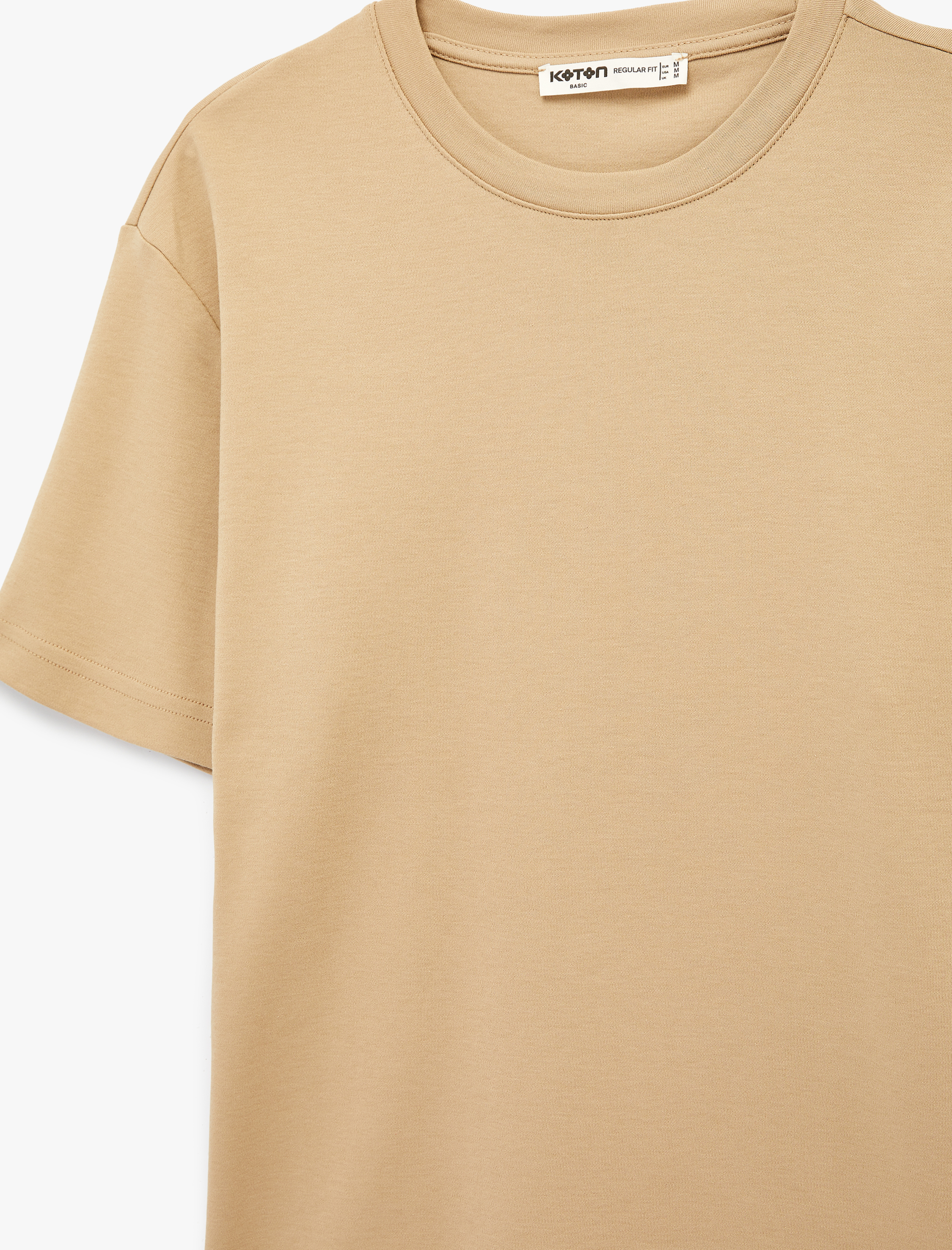   Regular Fit Kısa Kollu Pamuklu Bisiklet Yaka Tişört