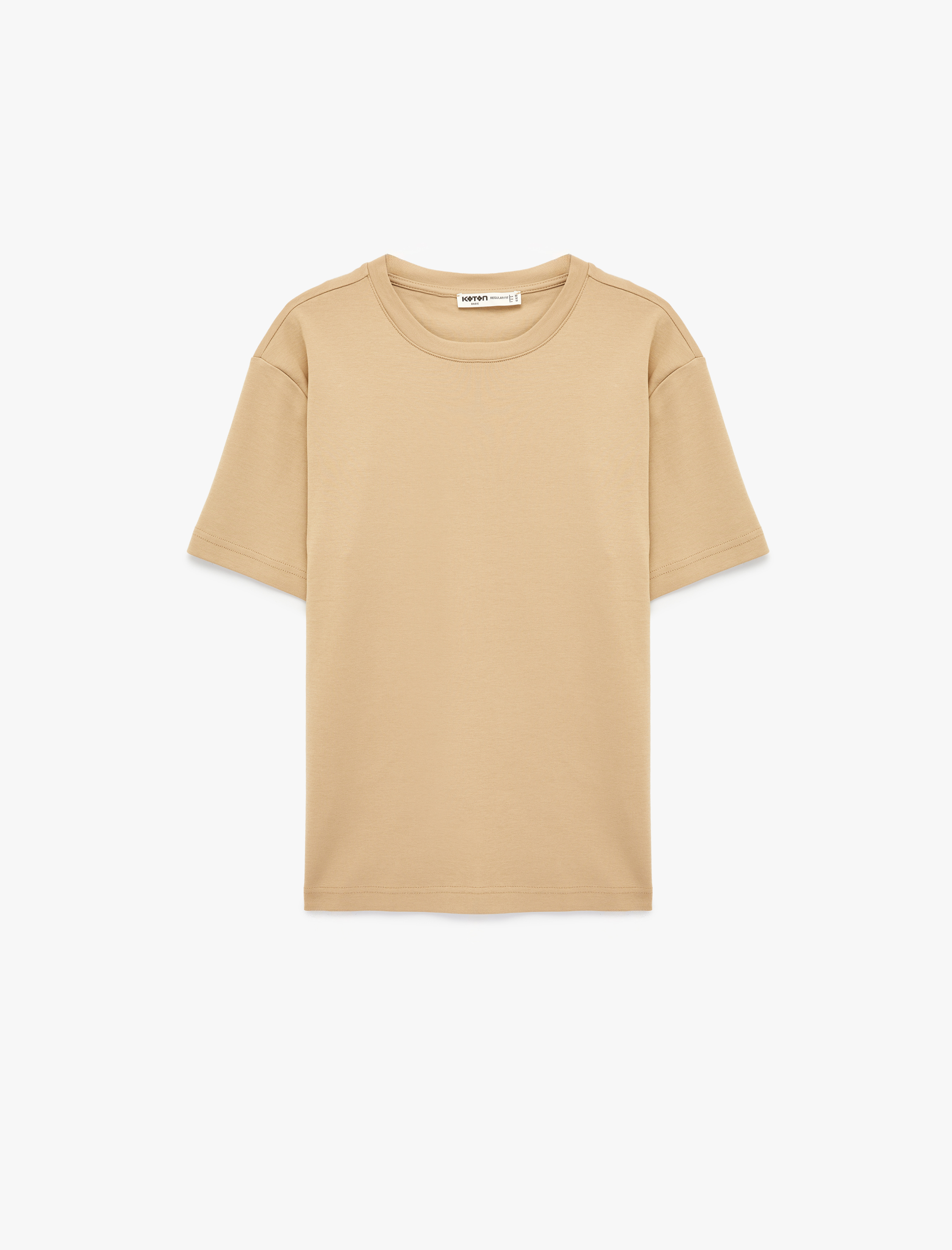   Regular Fit Kısa Kollu Pamuklu Bisiklet Yaka Tişört