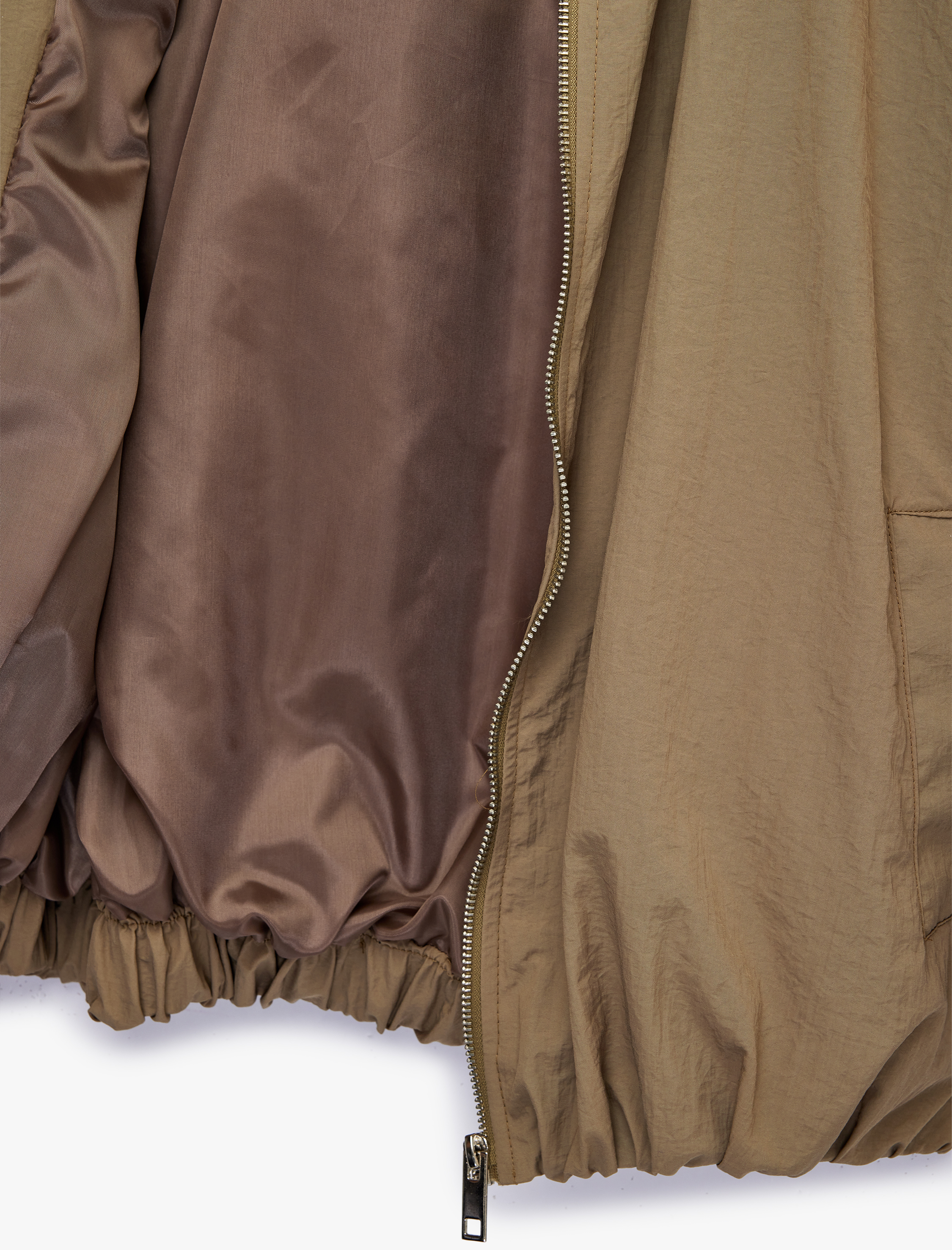   Fermuarlı Klasik Yaka Uzun Kollu Crop Ceket