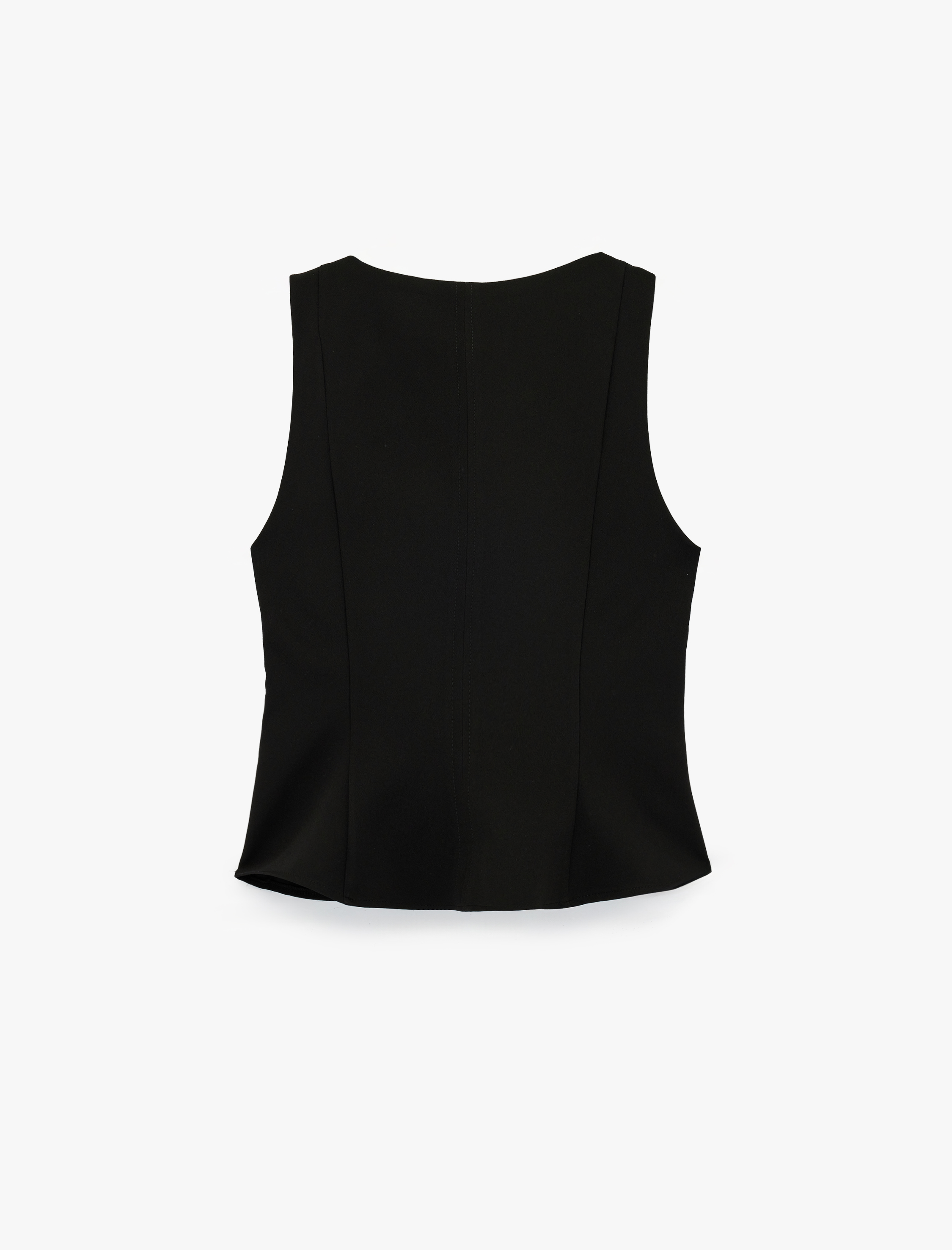   Slim Fit Bisiklet Yaka Peplum Kesim Kolsuz Bluz