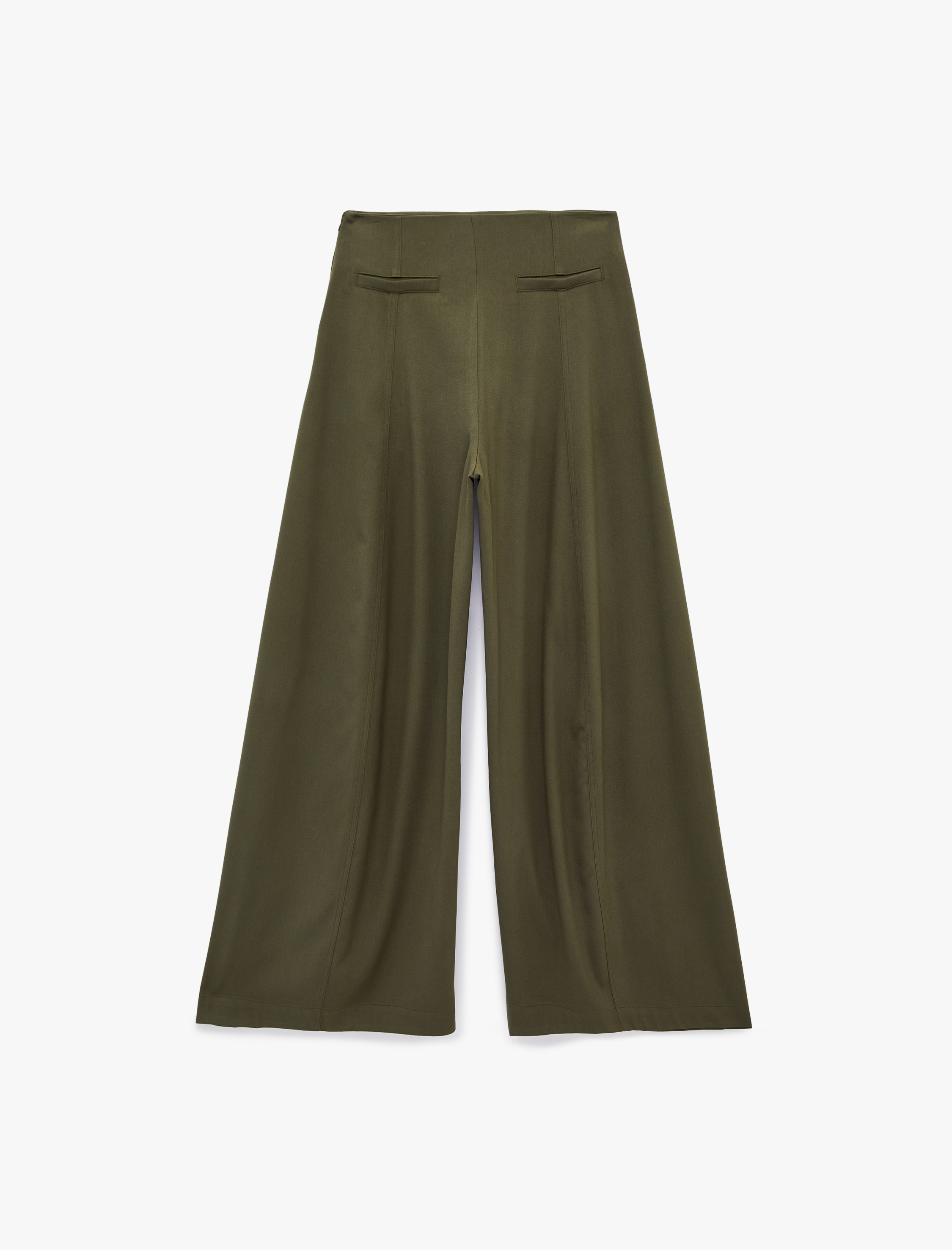   Viskon Karışımlı Beli Bağcıklı Rahat Kalıp Geniş Paça Pantolon