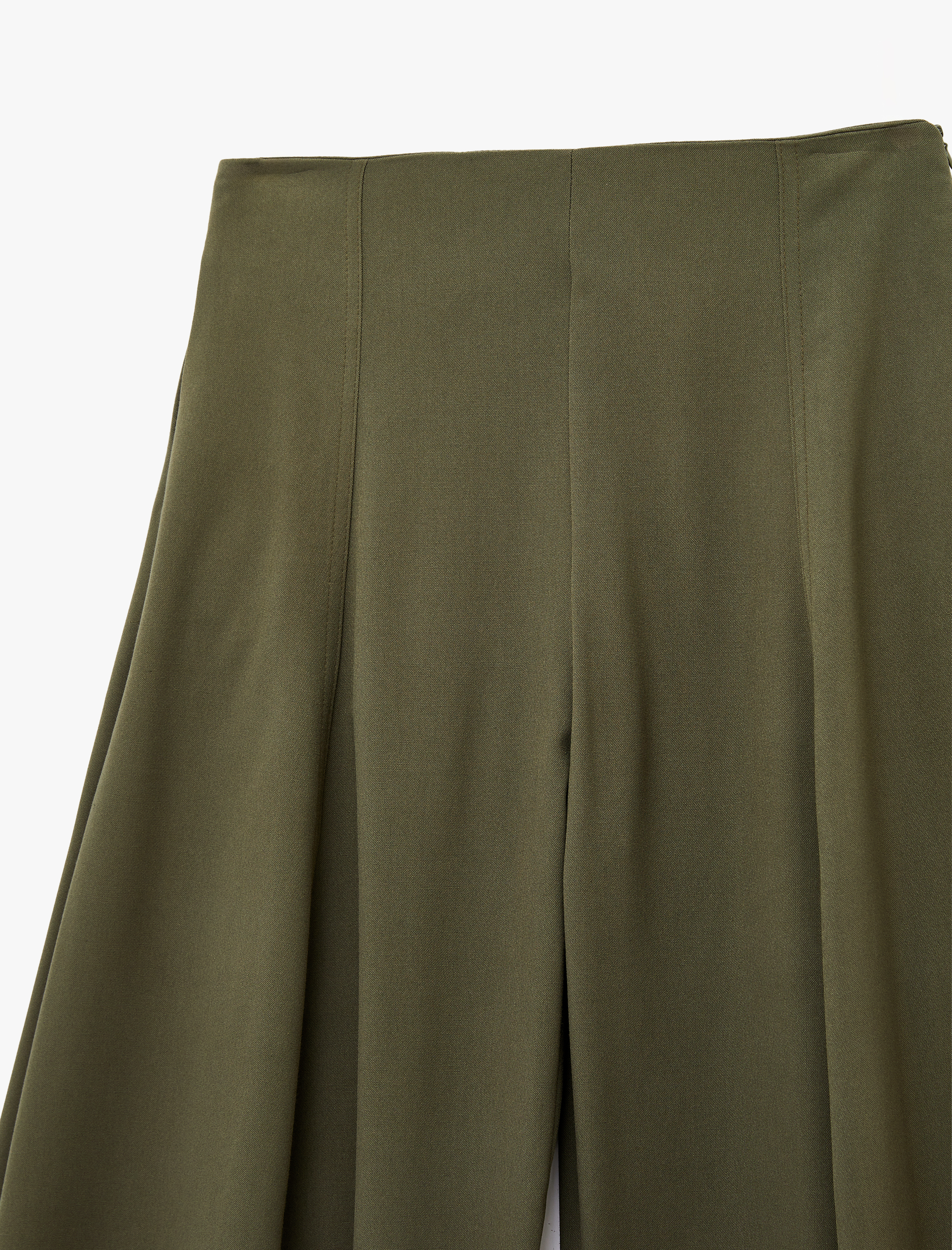   Viskon Karışımlı Beli Bağcıklı Rahat Kalıp Geniş Paça Pantolon