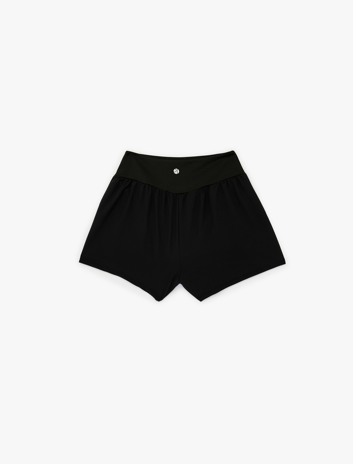  Yüksek Bel Slim Fit Spor Şort