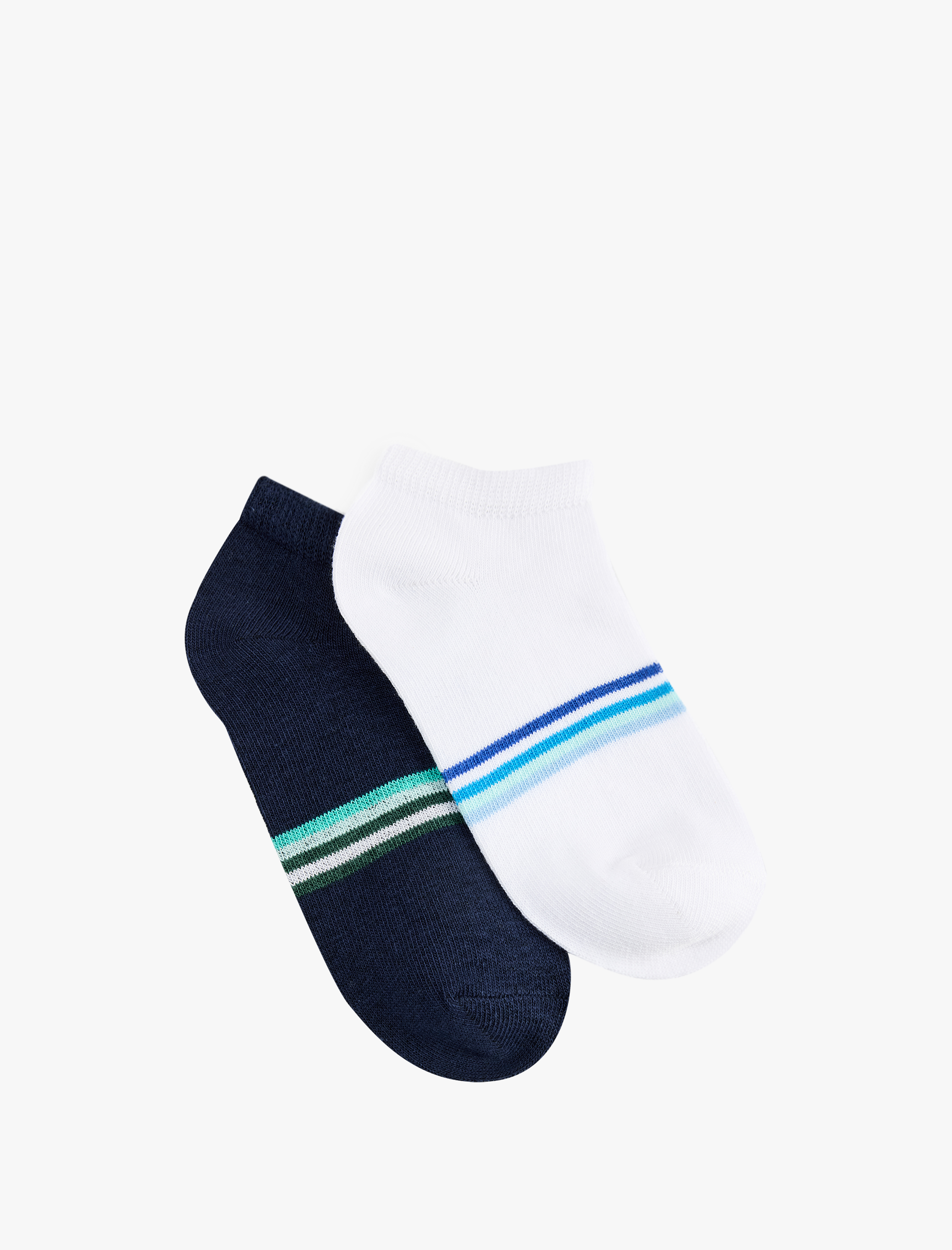  Erkek Çocuk Çok Renkli Çizgili 2'li Çorap