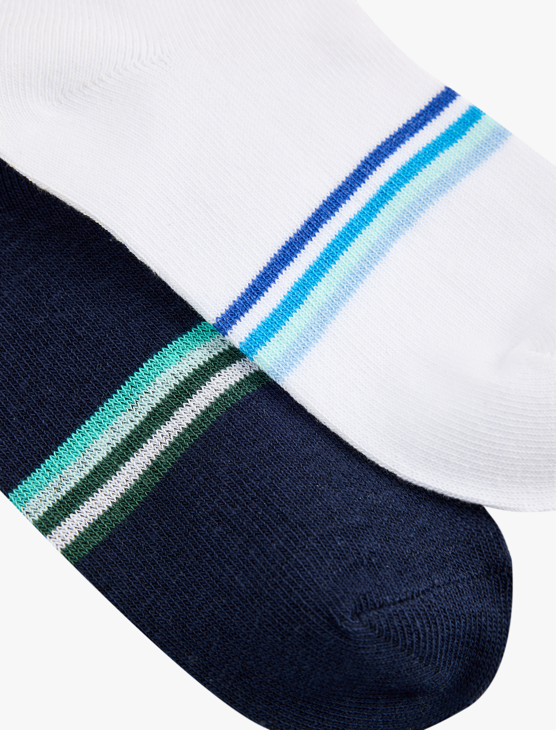  Erkek Çocuk Çok Renkli Çizgili 2'li Çorap