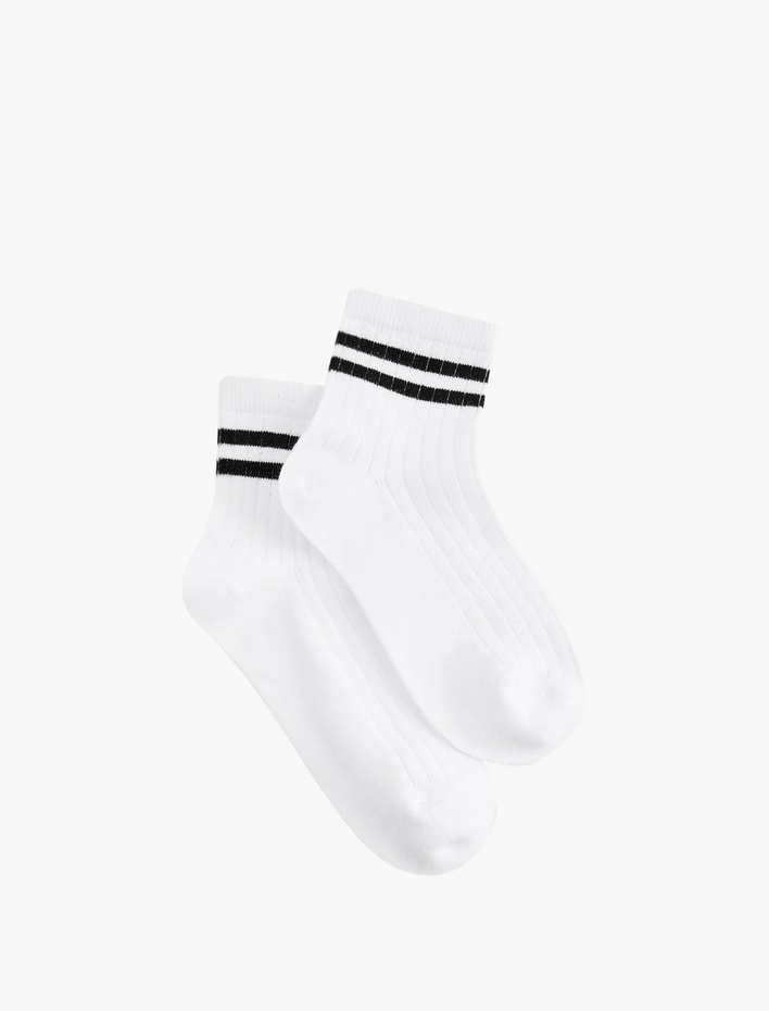 Erkek Çocuk Pamuklu Çizgili Soket Çorap