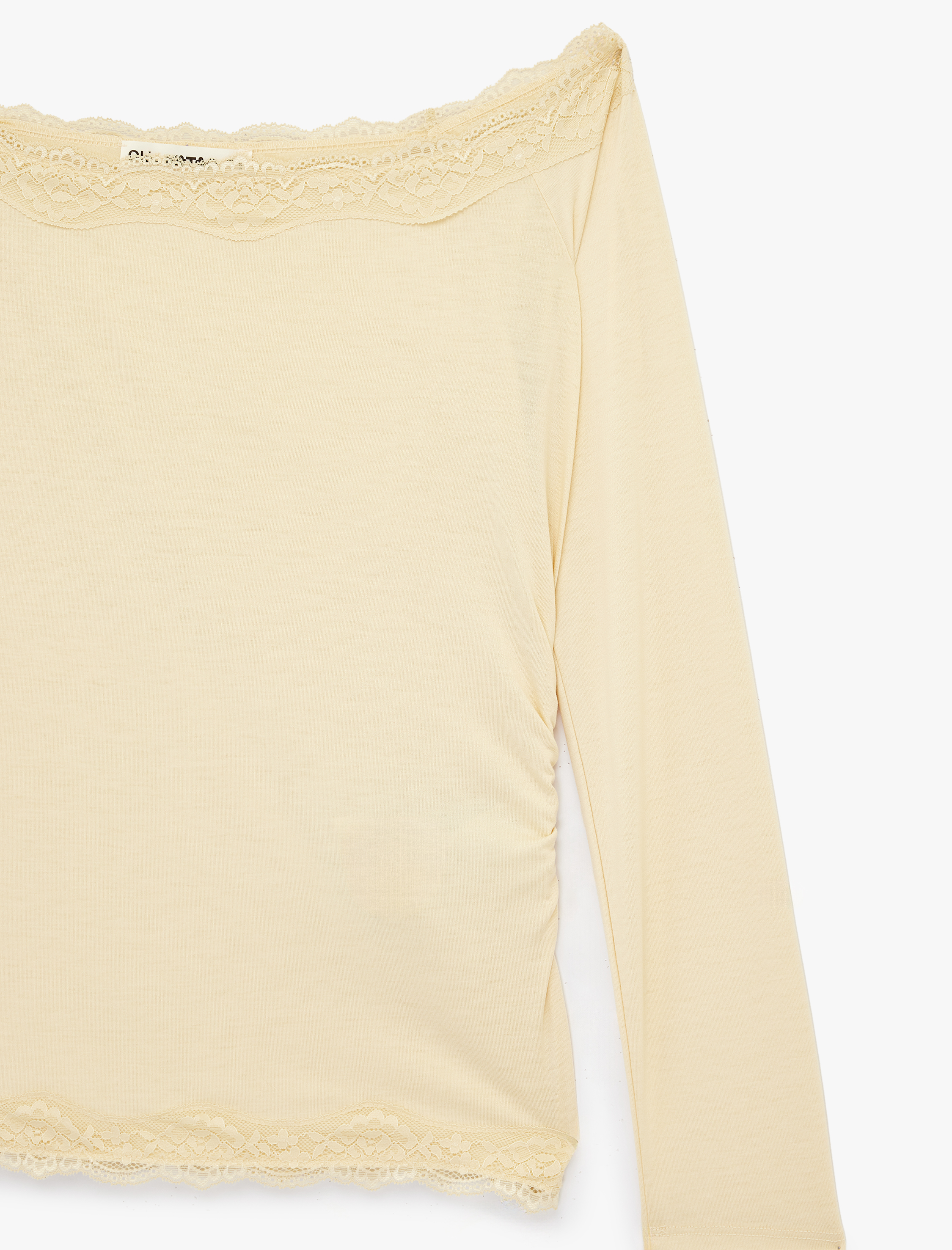   Asimetrik Yaka Uzun Kollu Slim Fit Bluz