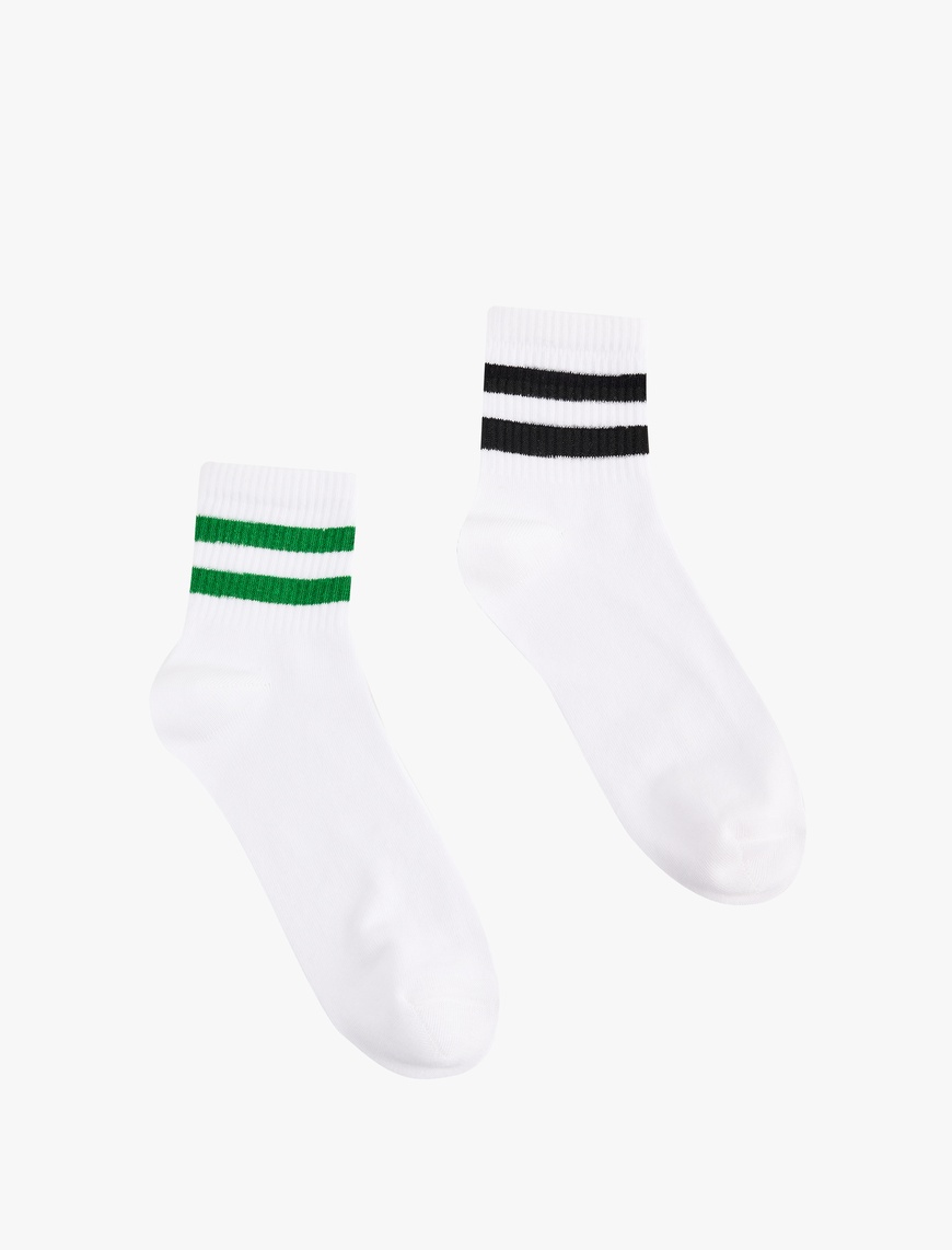 Koton Erkek Çizgili 2’li Patik Tenis Çorap Seti