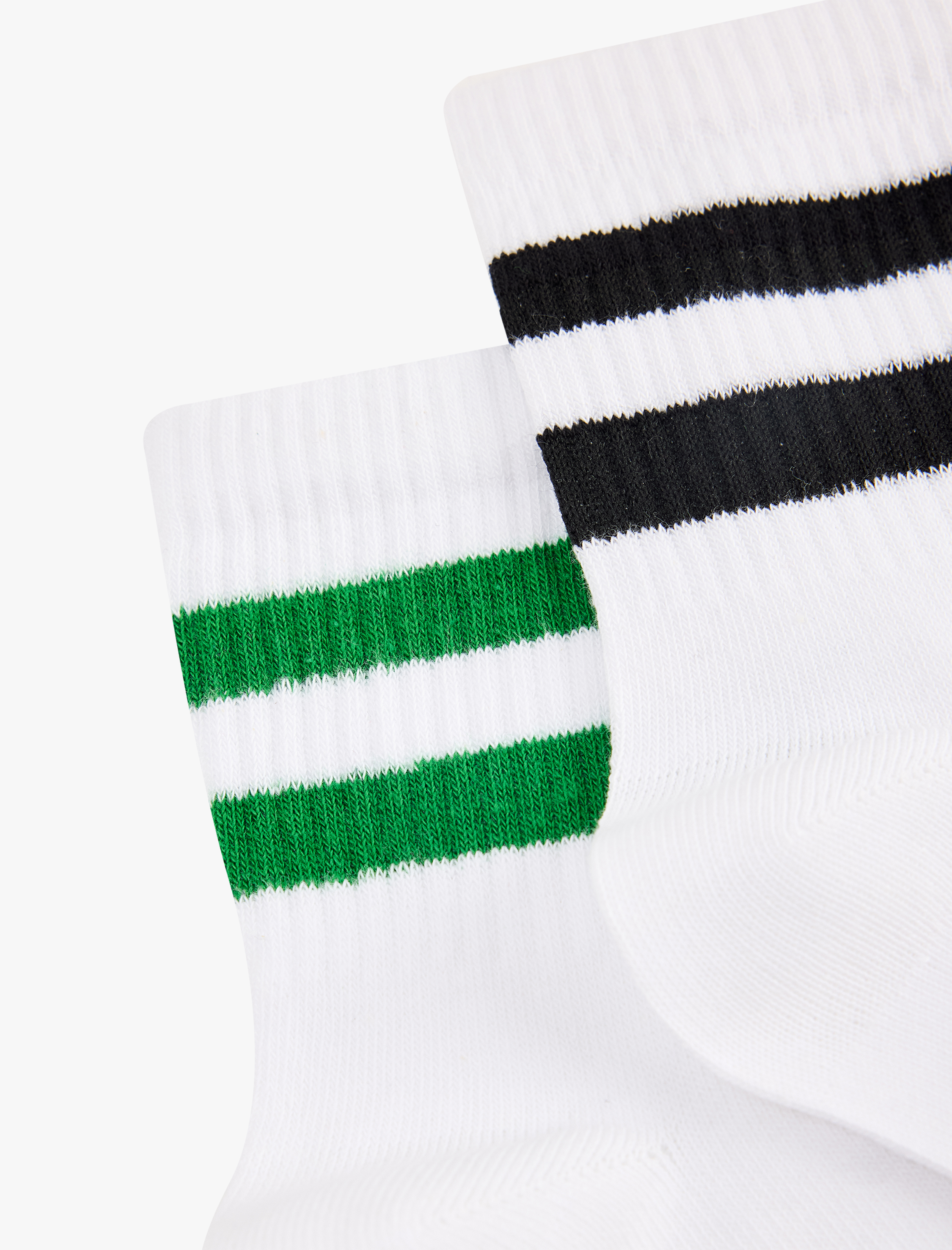 Erkek Çizgili 2'li Patik Tenis Çorap Seti