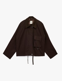 Regular Fit Uzun Kollu Klasik Yaka Fermuarlı Ceket