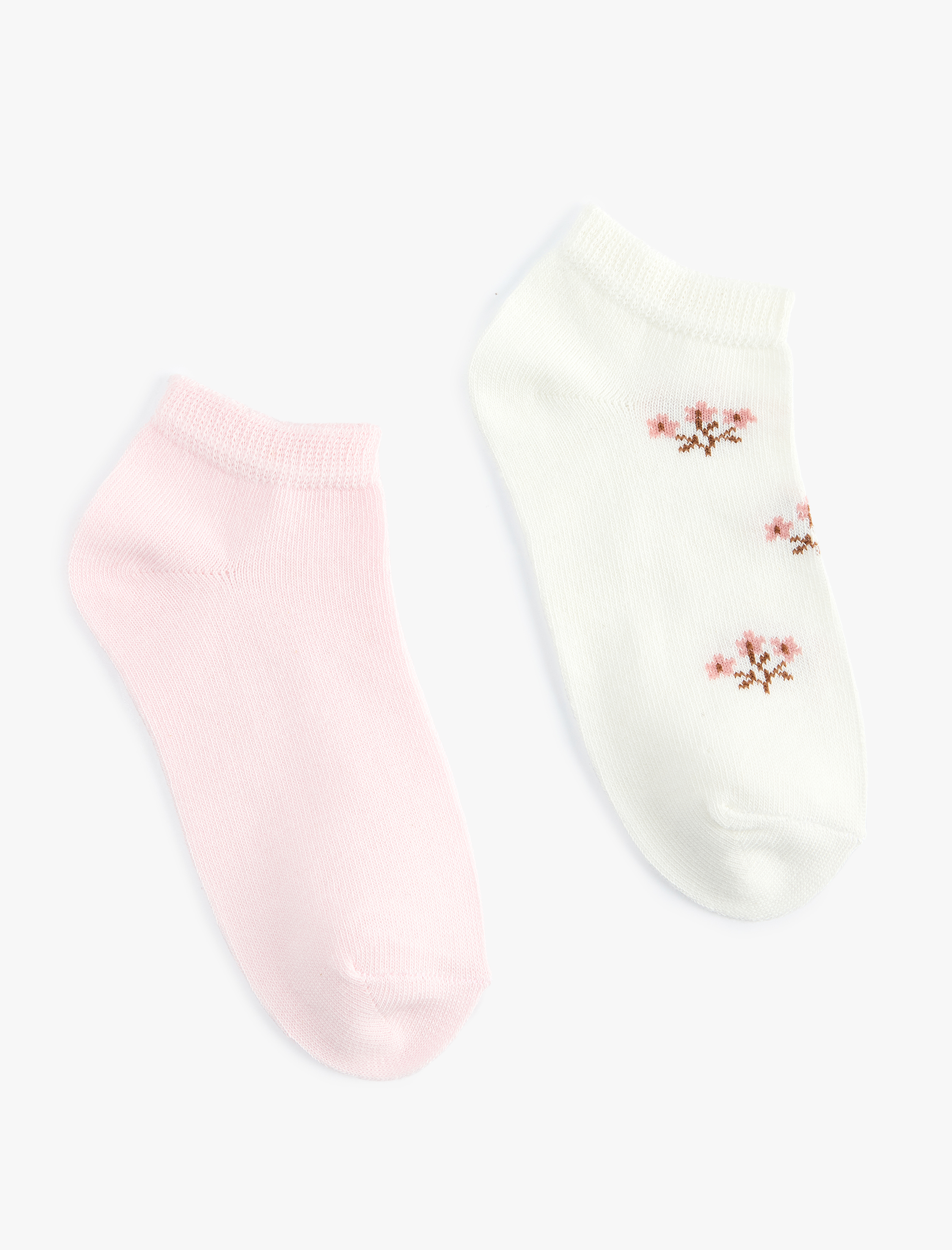  Kız Çocuk Çok Renkli Çiçekli 2'li Çorap