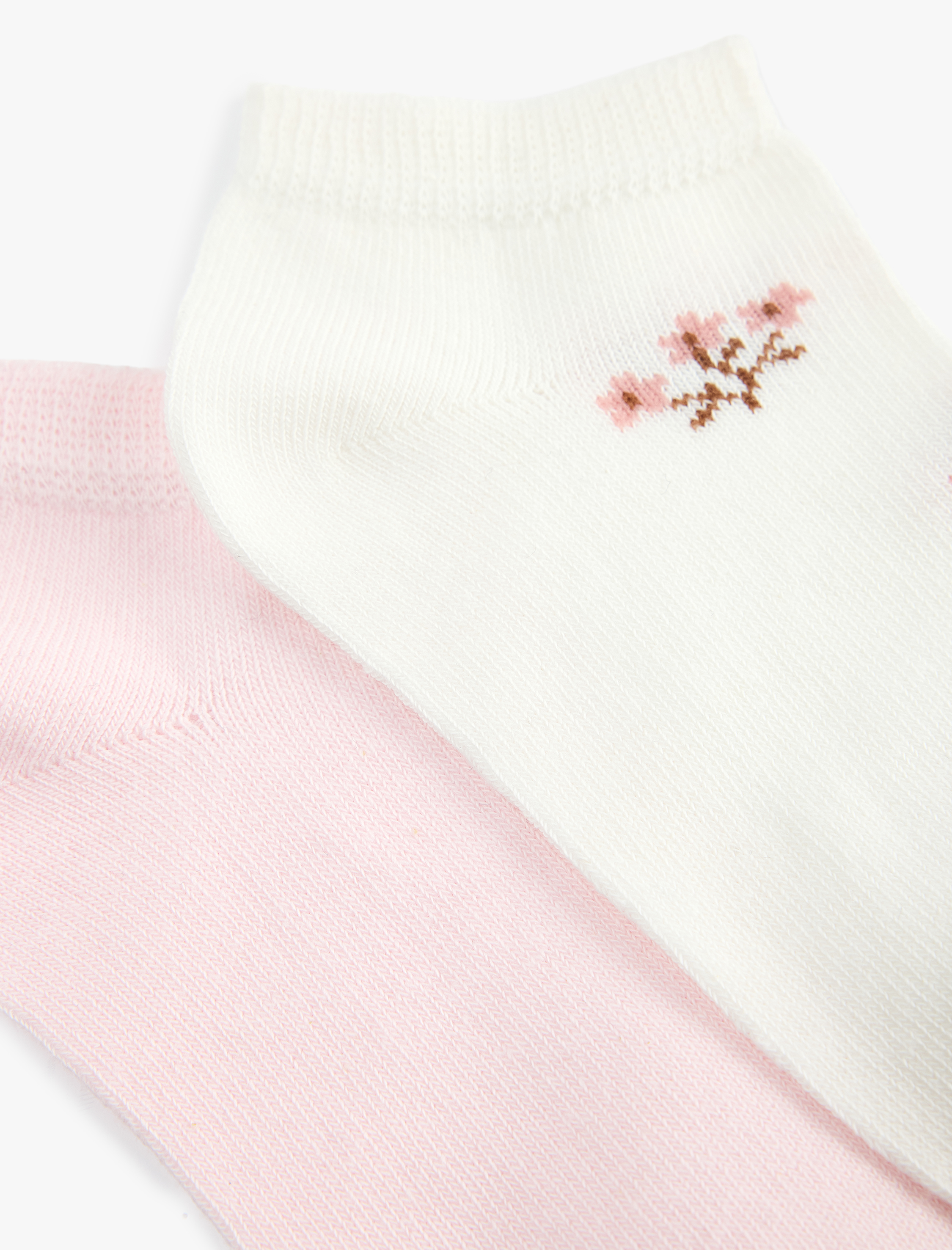  Kız Çocuk Çok Renkli Çiçekli 2'li Çorap