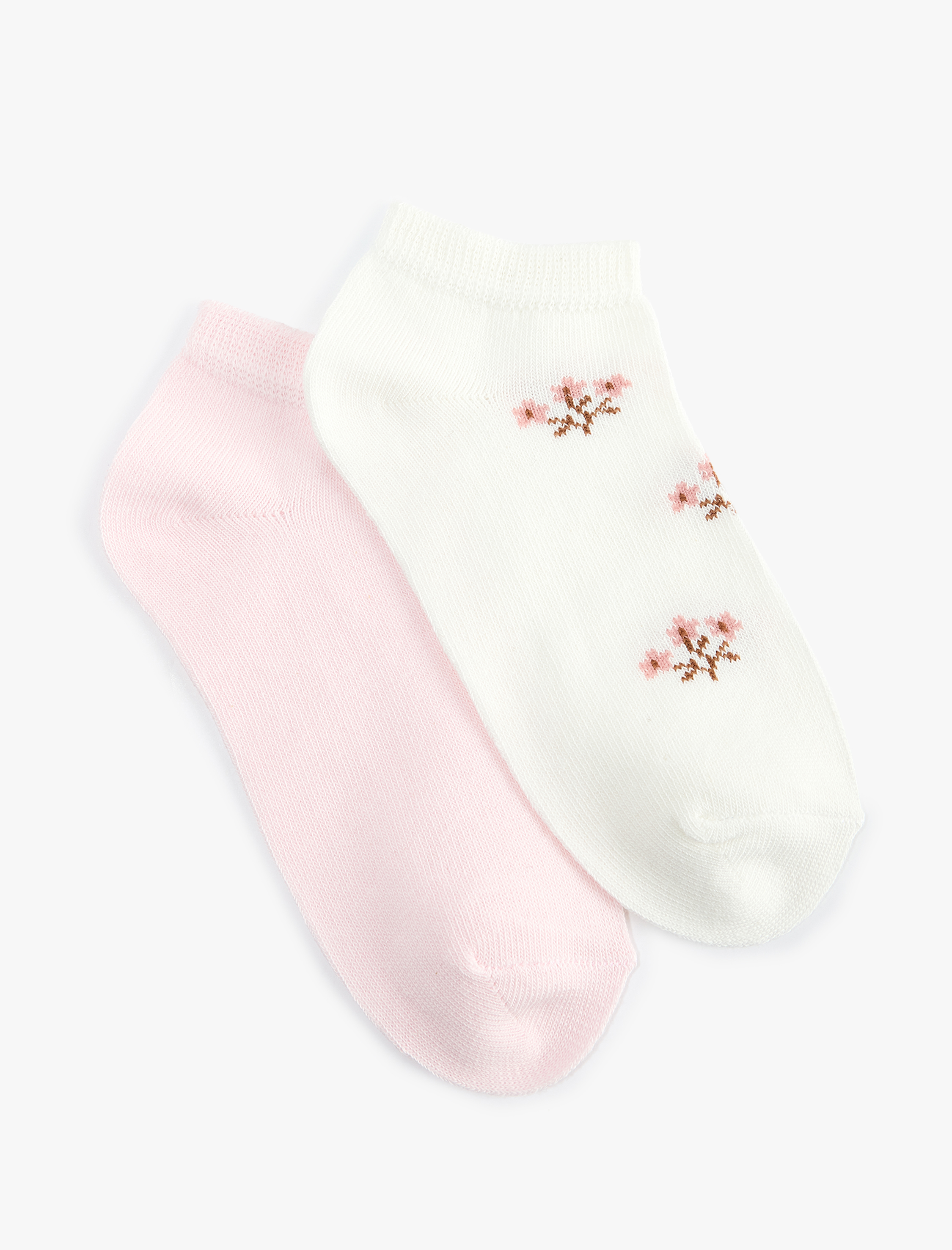  Kız Çocuk Çok Renkli Çiçekli 2'li Çorap