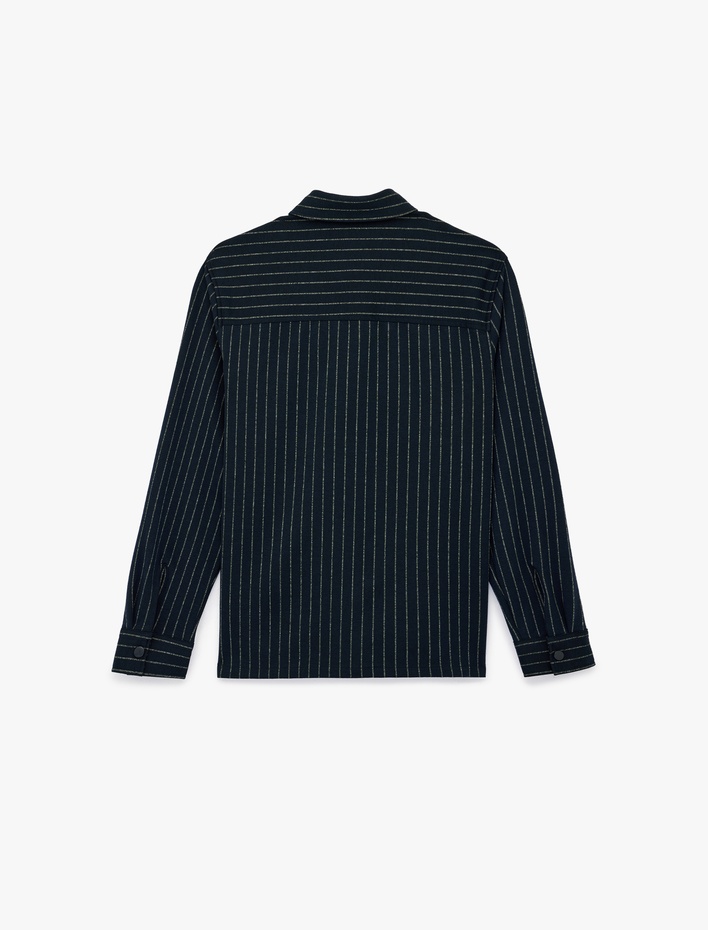  Regular Fit Viskon Karışımlı Çıtçıt Düğmeli Klasik Yaka Uzun Kollu Gömlek