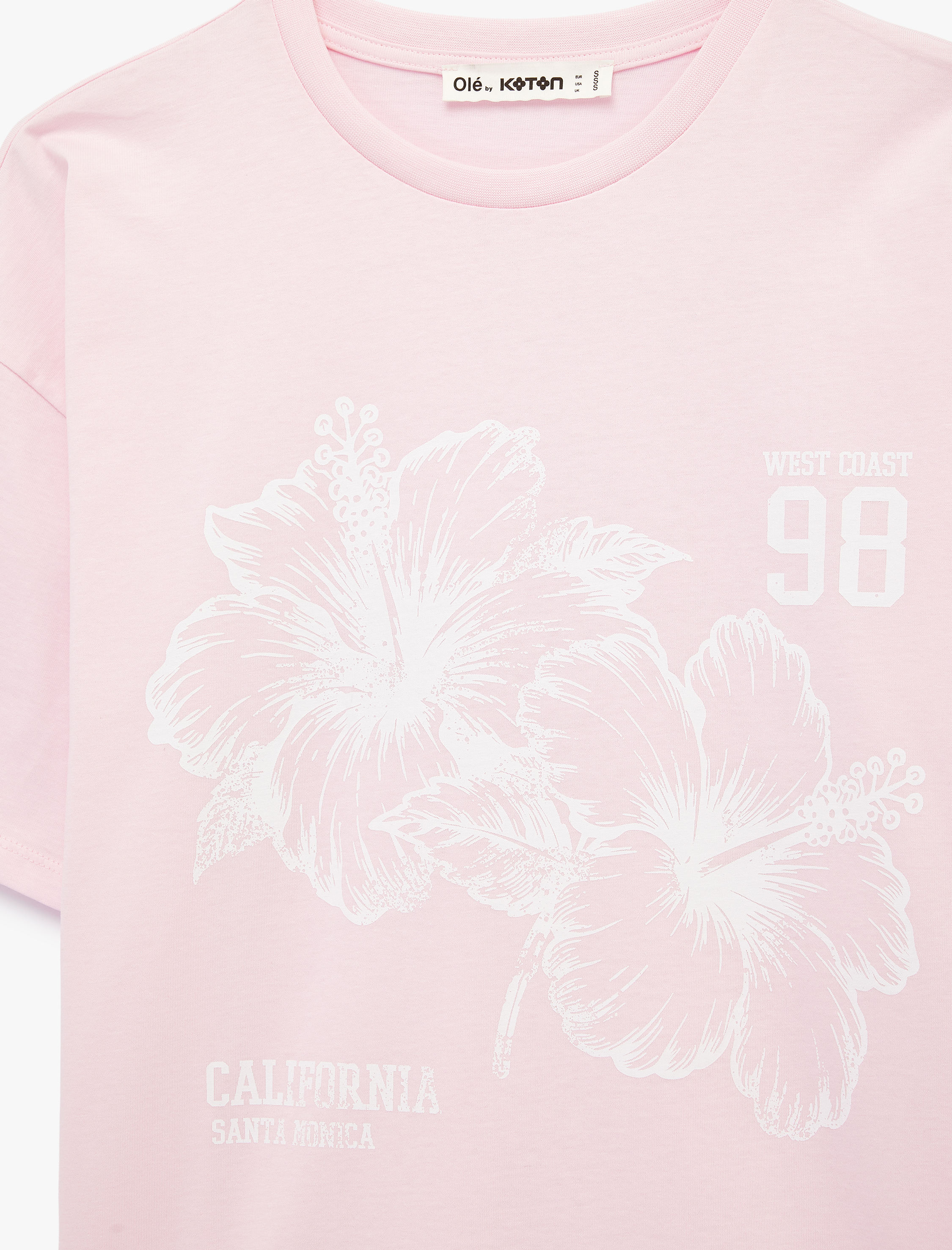   Rahat Kalıp Kısa Kollu Bisiklet Yaka Pamuklu Tişört