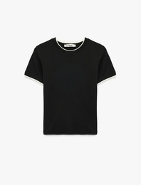 Slim Fit Kısa Kollu Bisiklet Yaka Modal Tişört