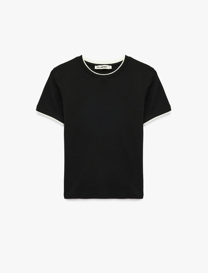  Slim Fit Kısa Kollu Bisiklet Yaka Modal Tişört