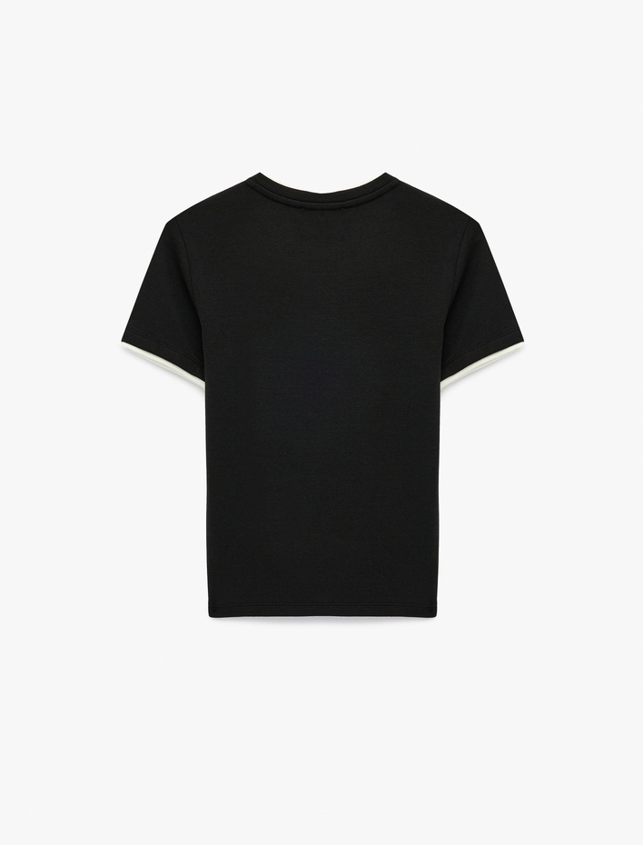  Slim Fit Kısa Kollu Bisiklet Yaka Modal Tişört