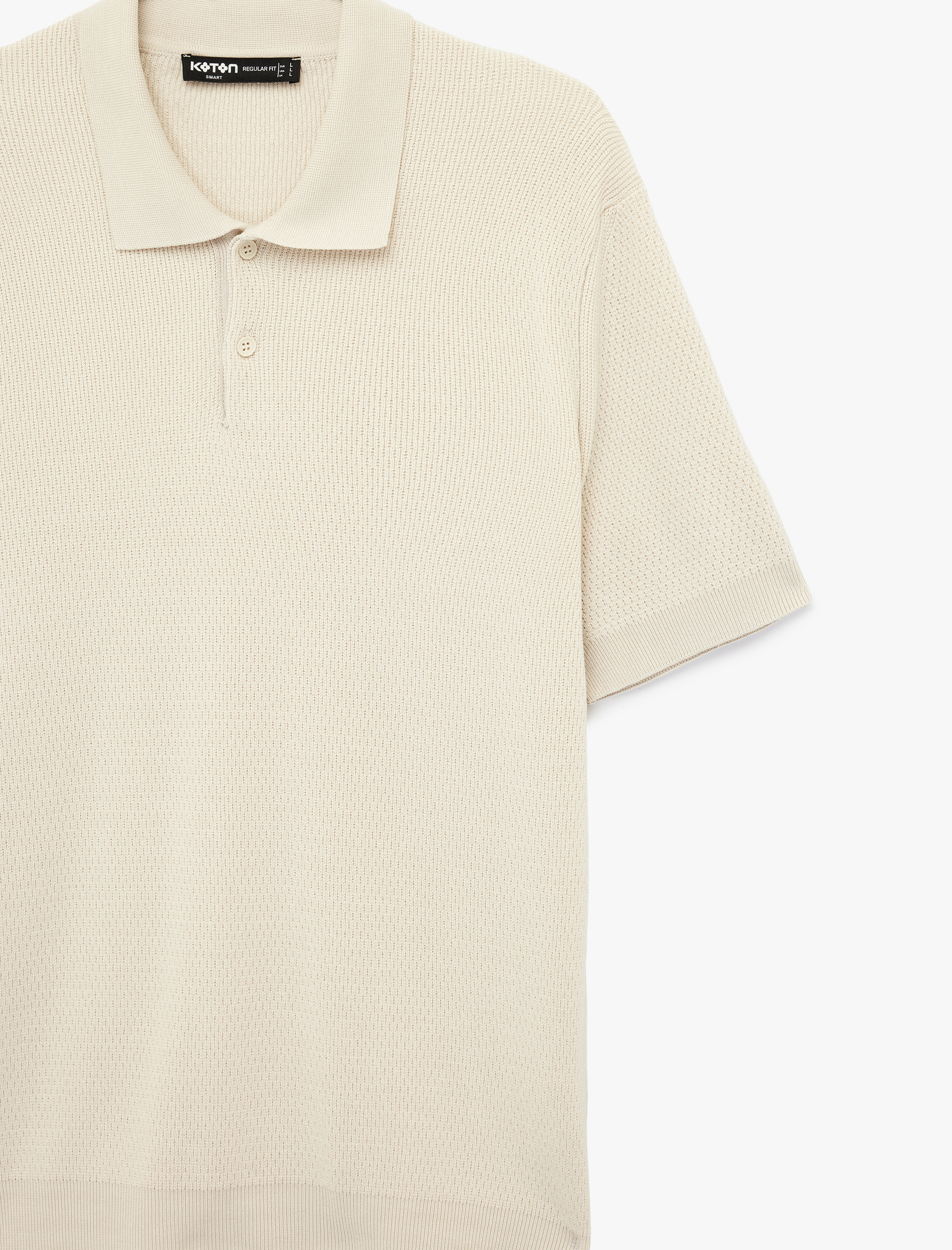   Regular Fit Viskon Polo Yaka Kısa Kollu Triko Tişört