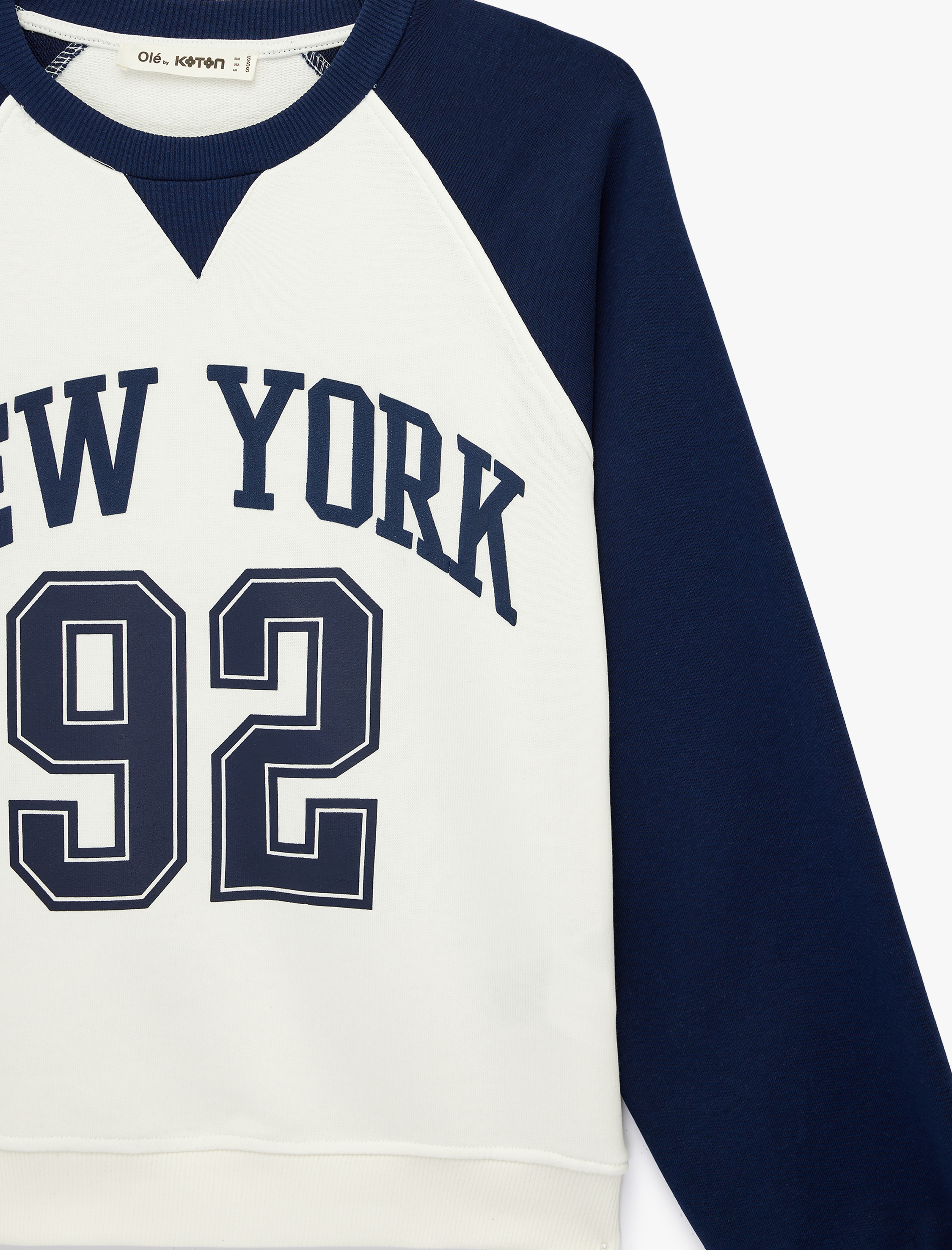   Rahat Kalıp Uzun Kollu Baskılı Bisiklet Yaka Sweatshirt